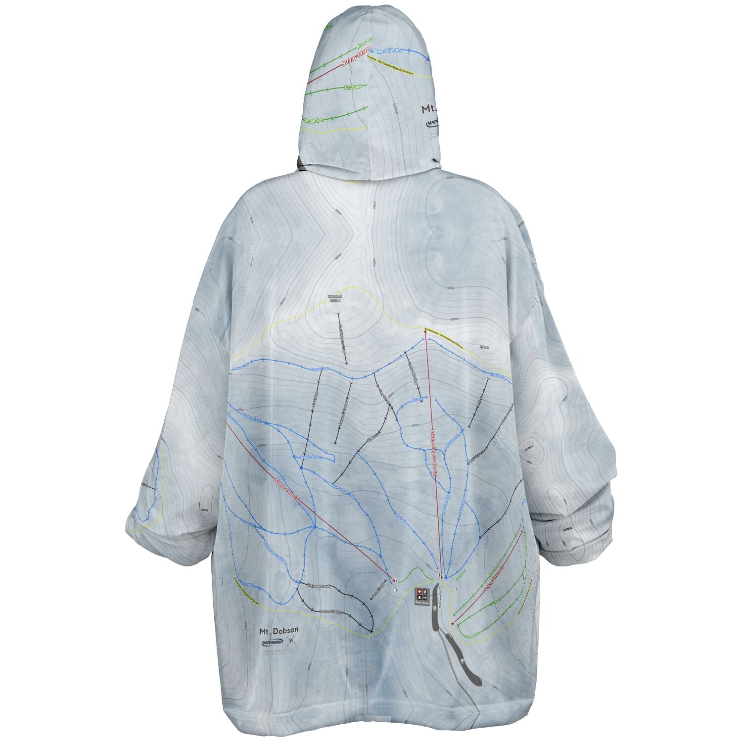 Mt Dobson, New Zealand Ski Trail Map - Snug Hoodie
