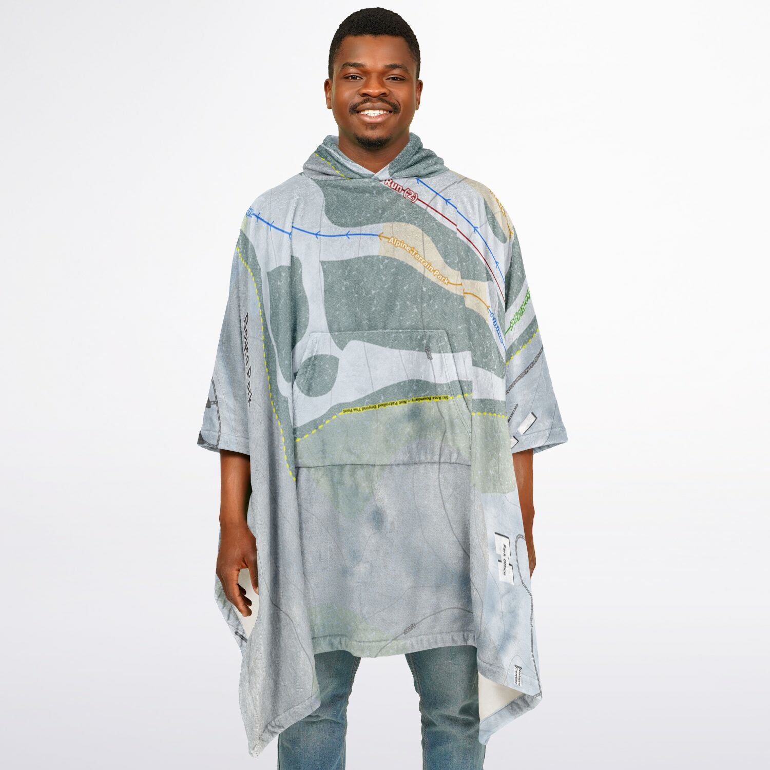 Boyce Park, Pennsylvania Ski Resort Map Flannel Blanket Poncho