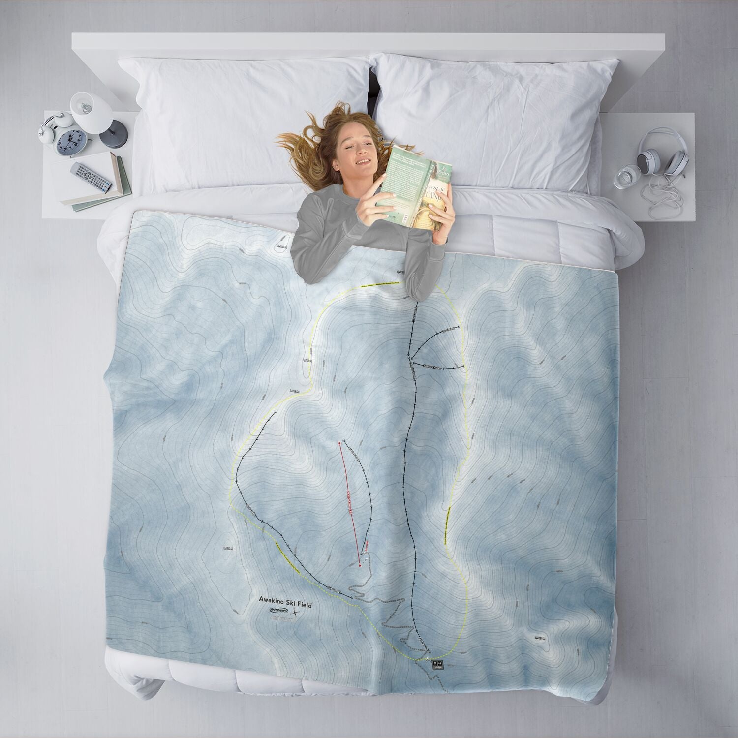 Awakino Ski Field, New Zealand Ski Resort Map XL Blanket