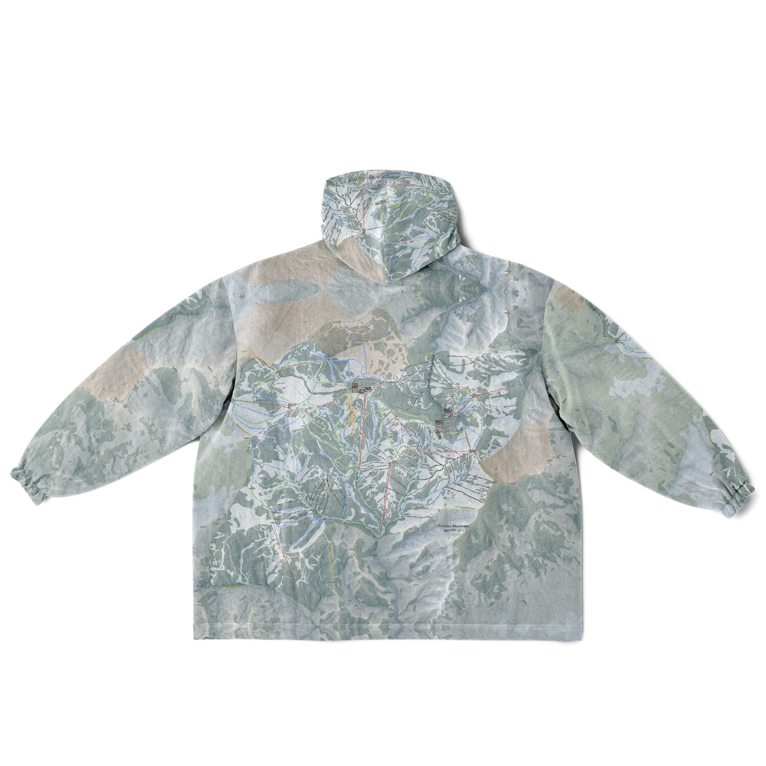Powder Mountain, Utah Ski Resort Map Reversible Snug Hoodie