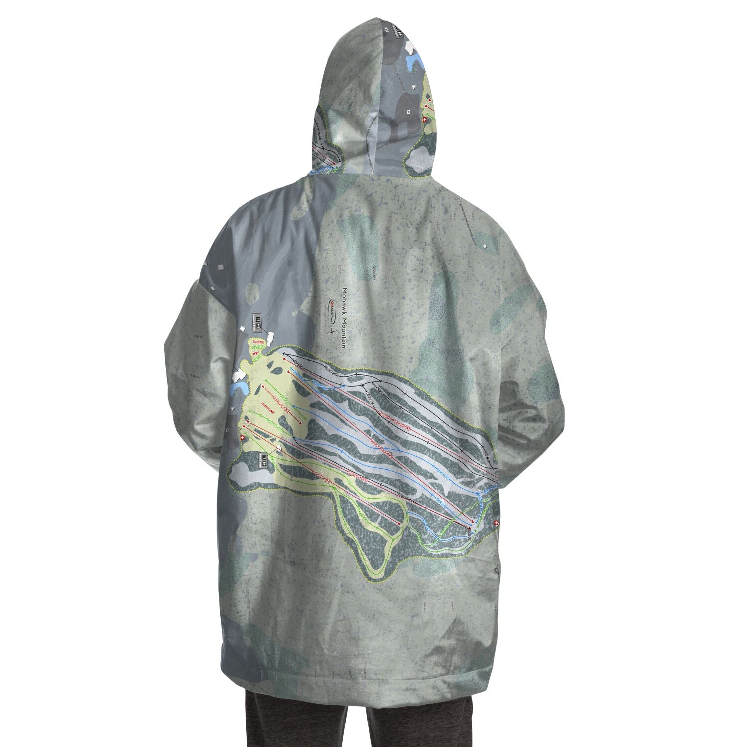 Mohawk Mountain, Connecticut Ski Trail Map - Snug Hoodie