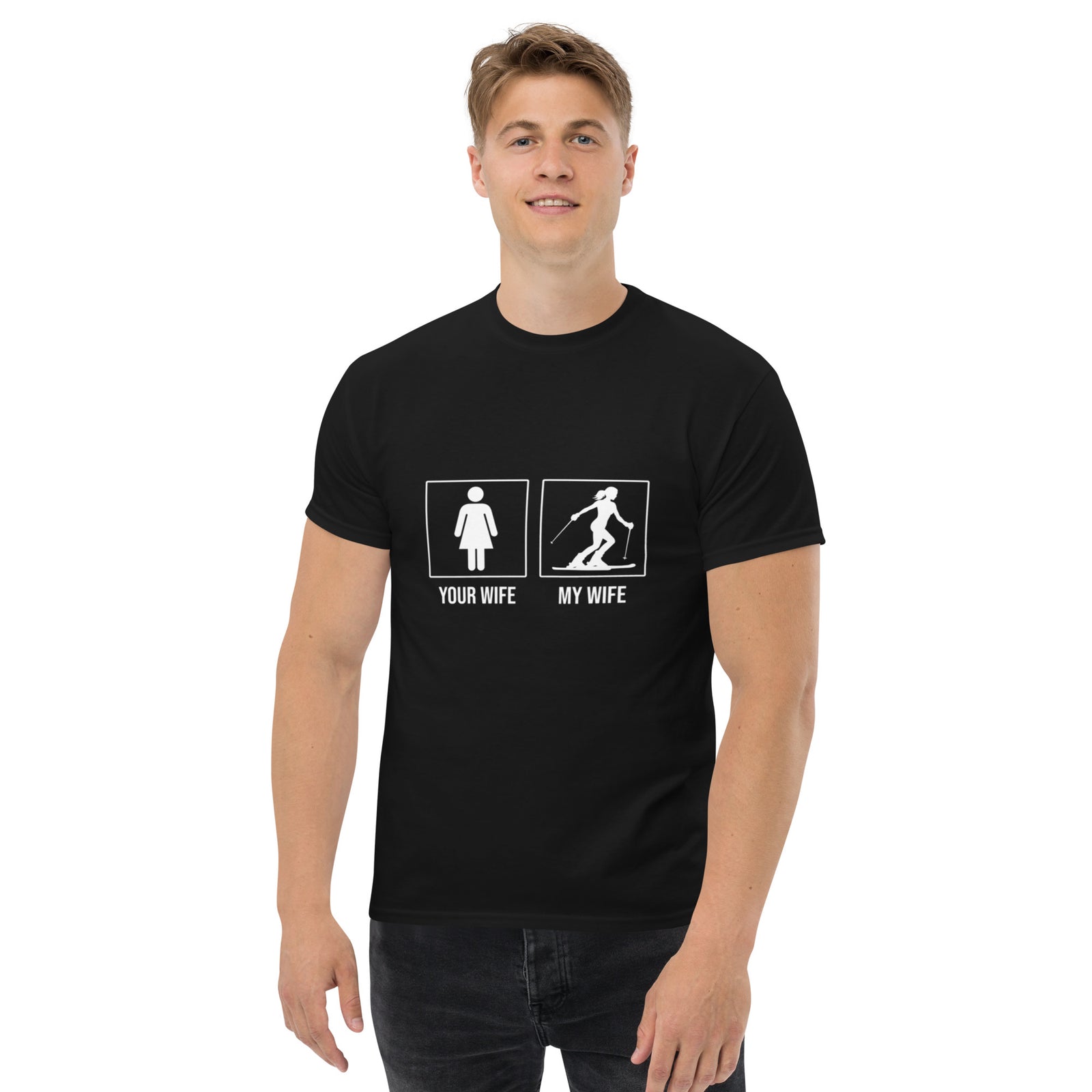 Your Wife/My Wife (Skiing) Men's classic tee