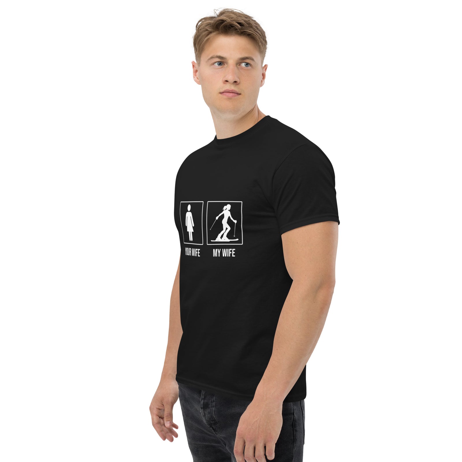 Your Wife/My Wife (Skiing) Men's classic tee