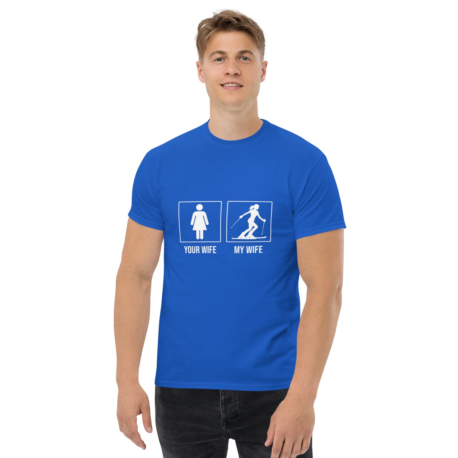 Your Wife/My Wife (Skiing) Men's classic tee