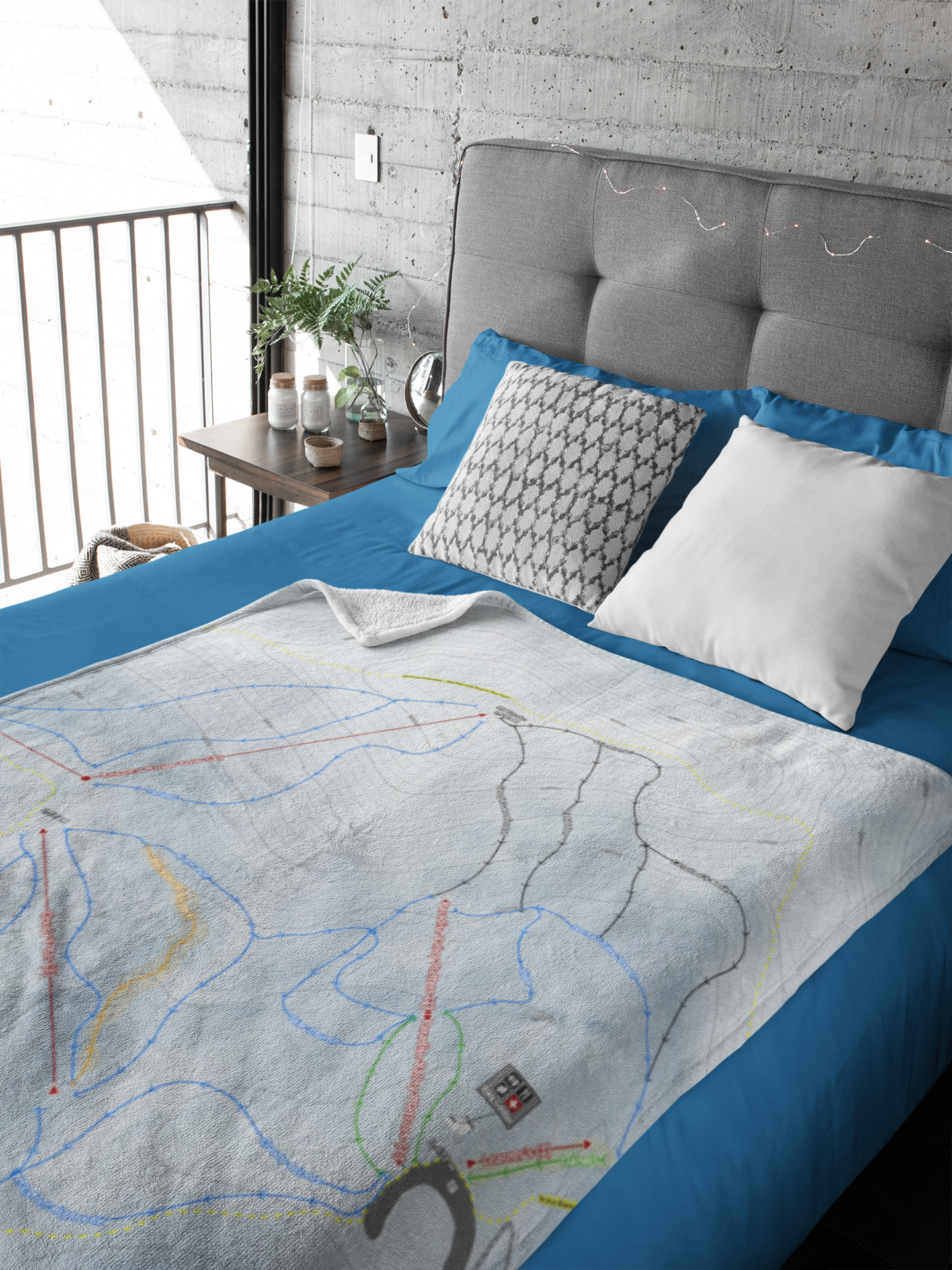Mt Lyford, New Zealand Ski Resort Map XL Blanket