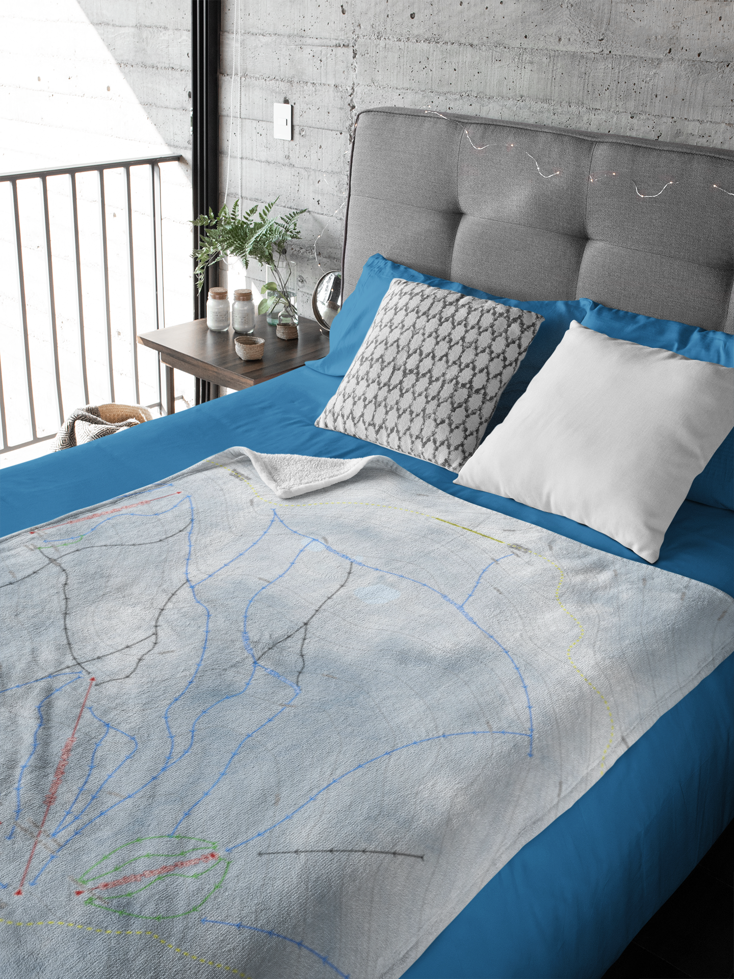 Temple Basin, New Zealand Ski Resort Map XL Blanket