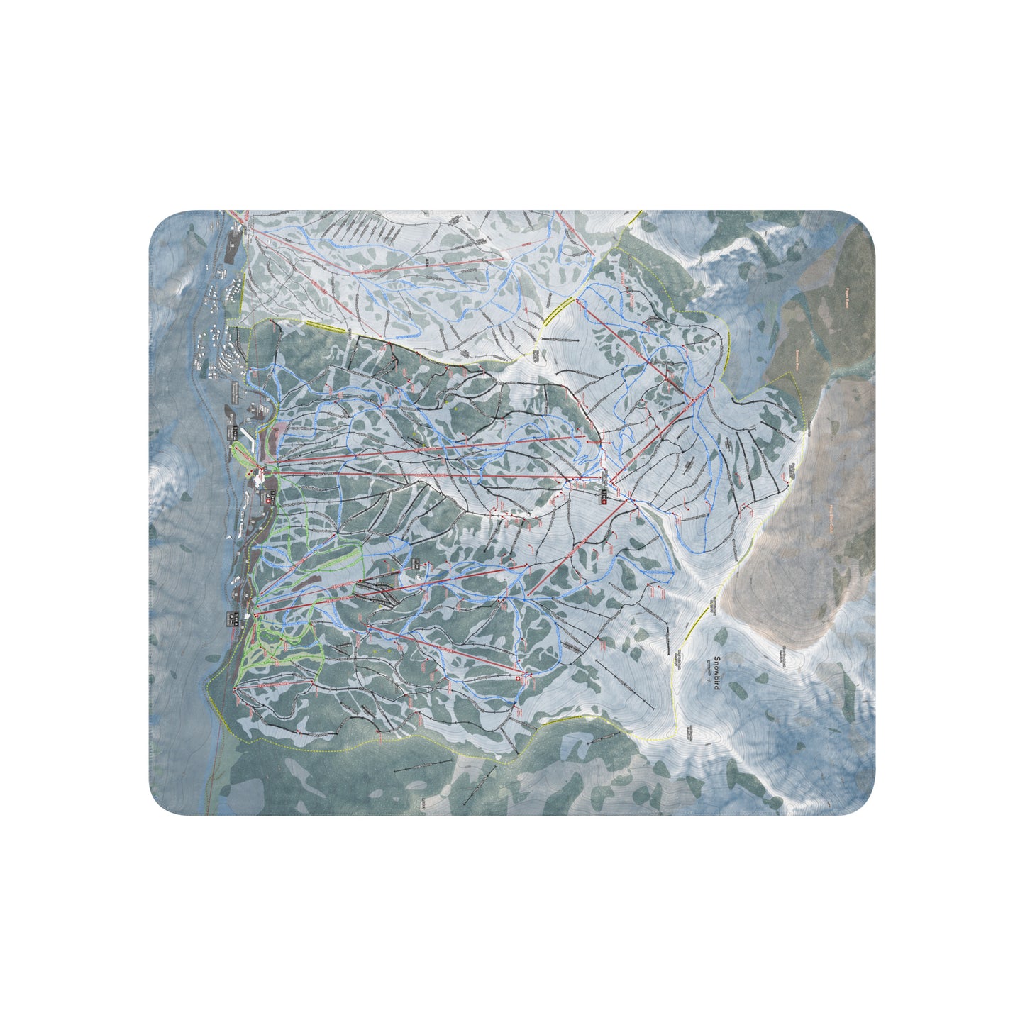 Snowbird, Utah Ski Resort Map blanket - Powderaddicts