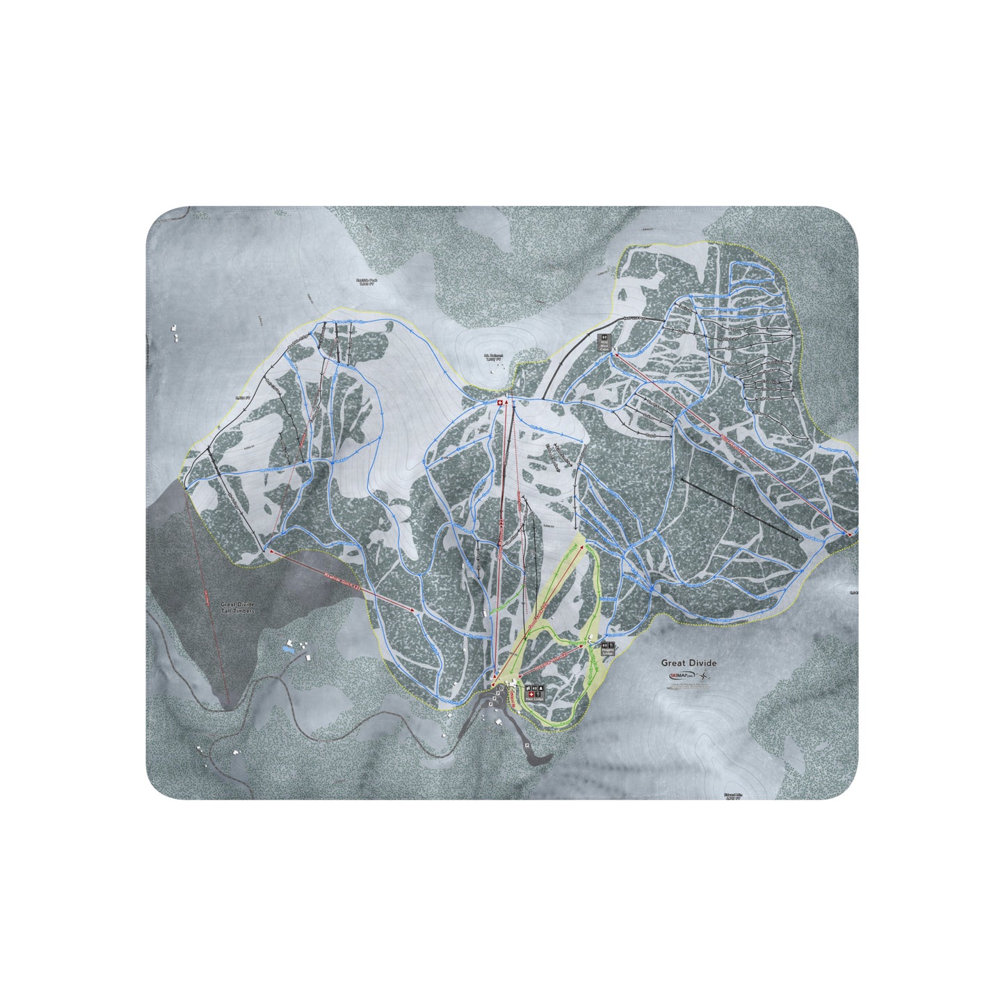 GREAT DIVIDE, MONTANA SKI RESORT MAP BLANKET - Powderaddicts
