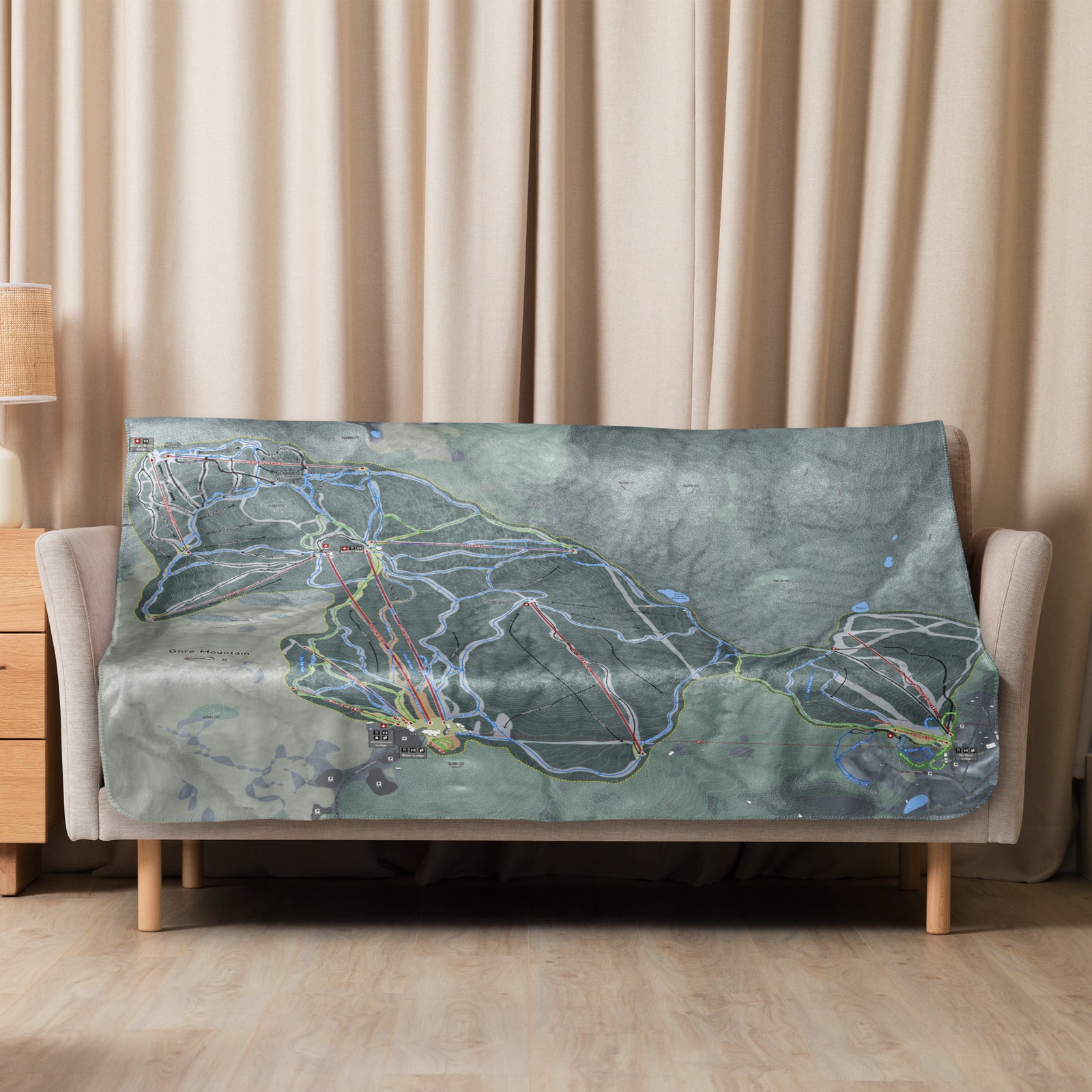 GORE MOUNTAIN, NEW YORK SKI RESORT MAP BLANKET