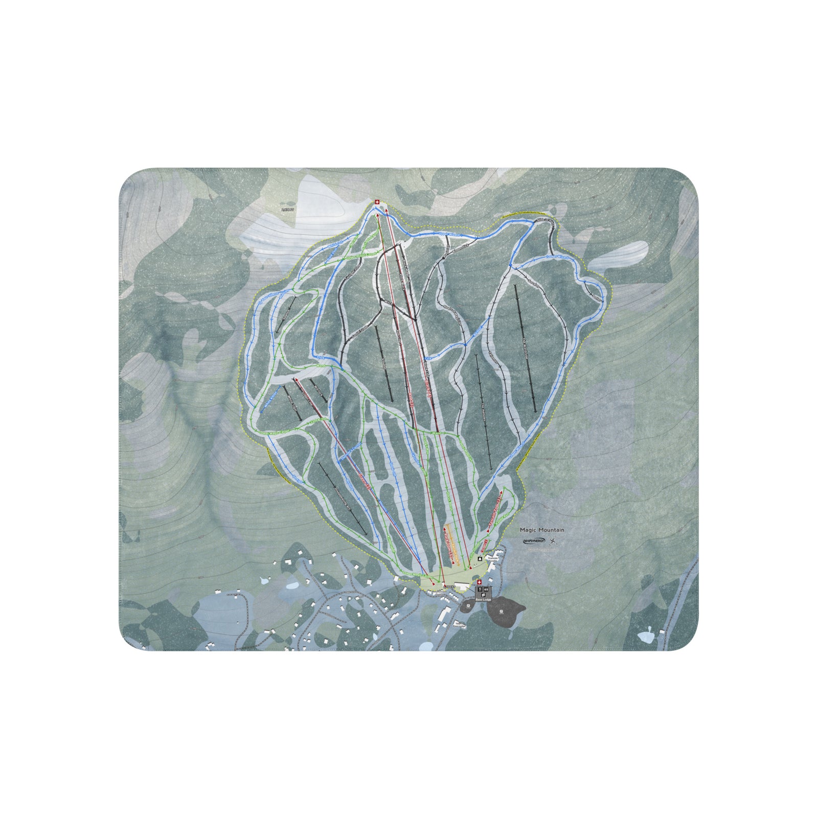 Magic Mountain, Vermont Ski Resort Map Blanket