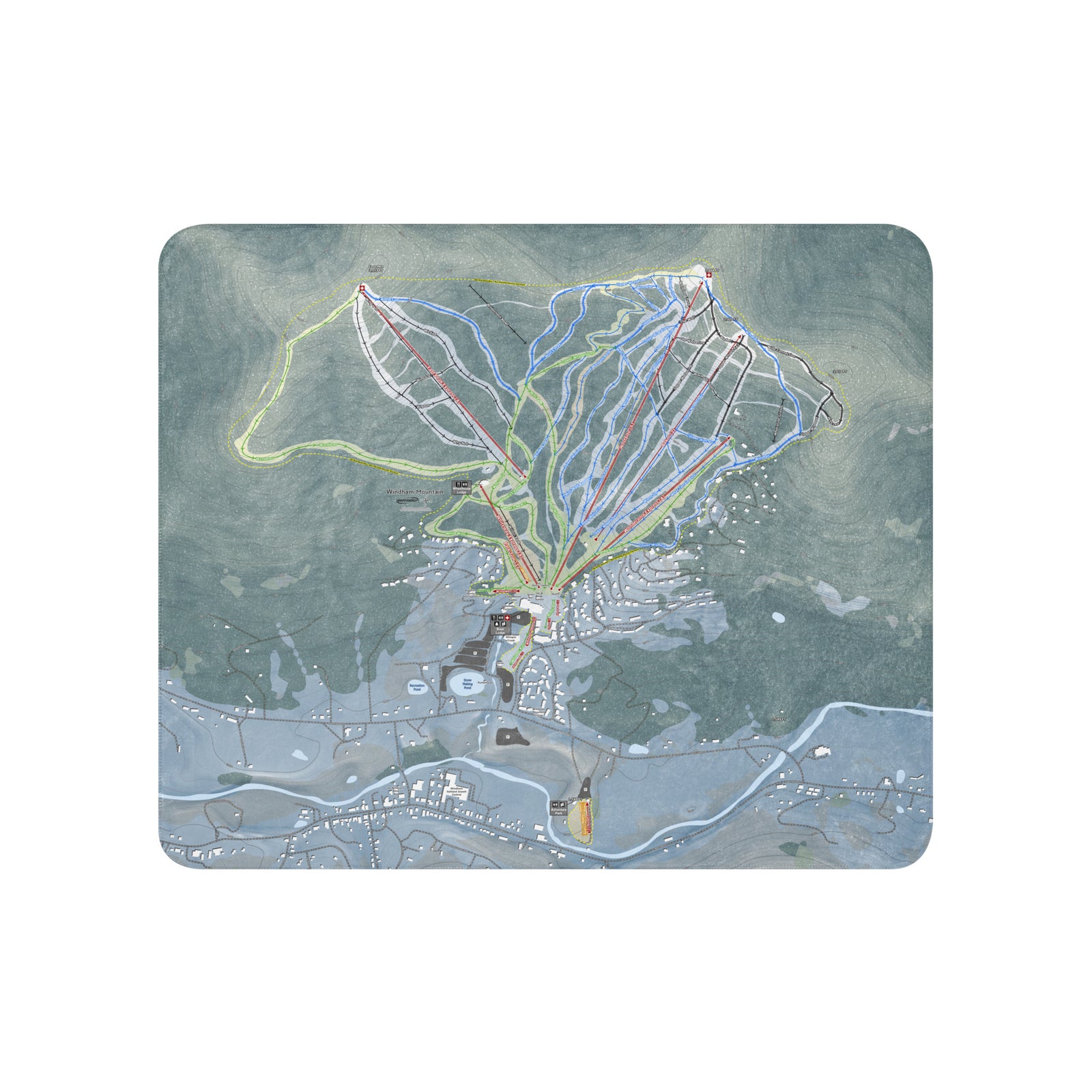 WINDHAM MOUNTAIN, NEW YORK SKI RESORT MAP BLANKET