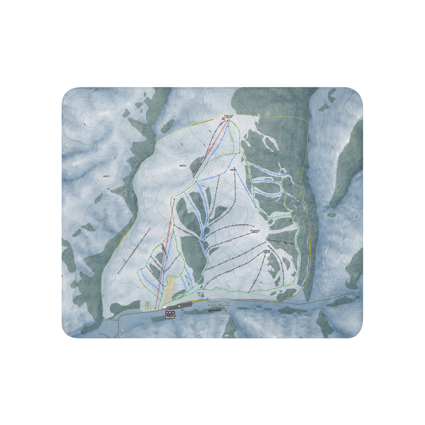 SOLDIER MOUNTAIN, IDAHO SKI RESORT MAP BLANKET - Powderaddicts