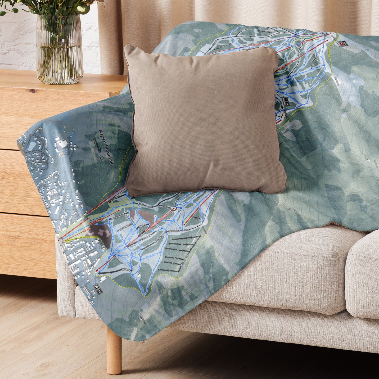 Aspen Mountain, Colorado Ski Resort Map Blanket