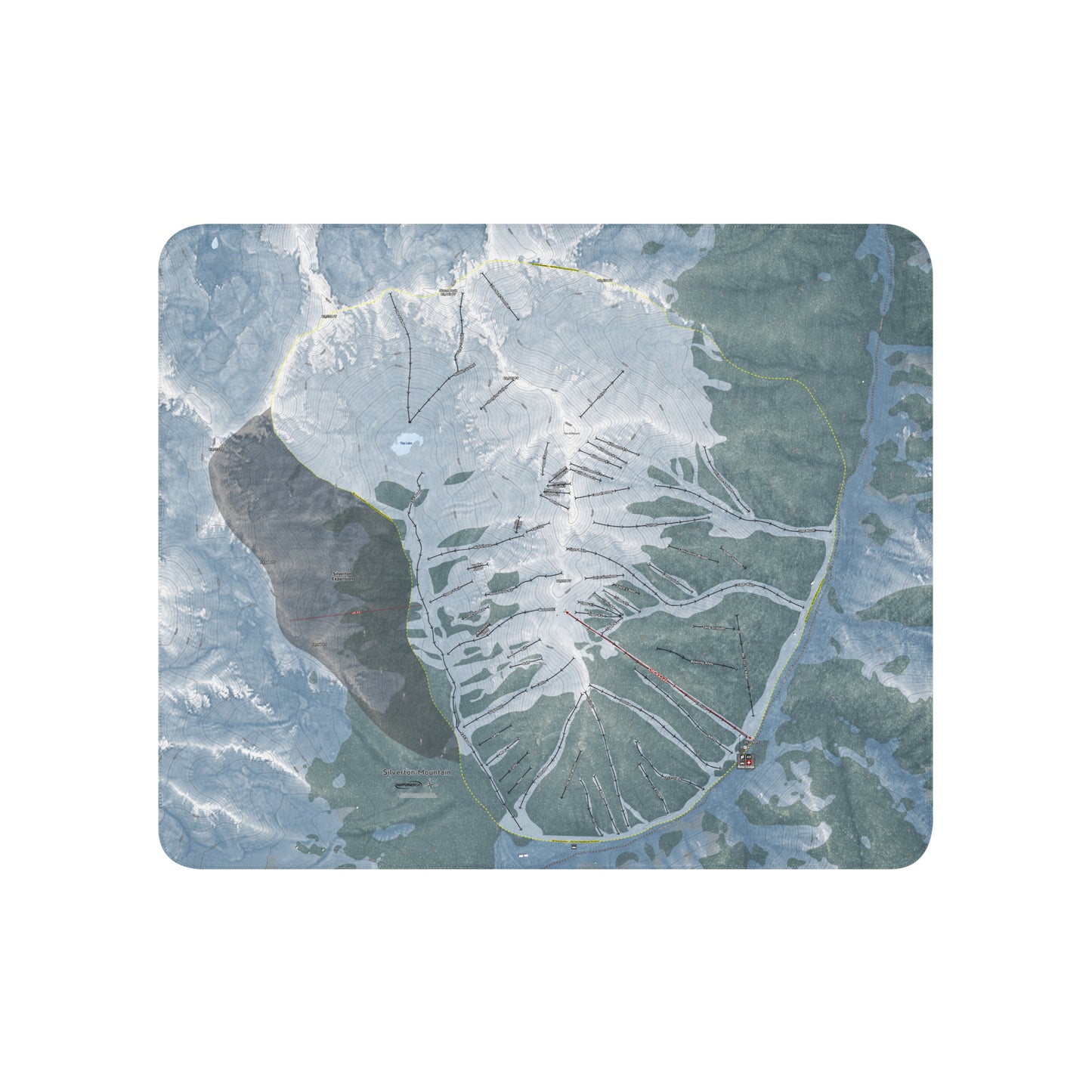 Silverton Mountain, Colorado Ski Resort Map Blanket - Powderaddicts