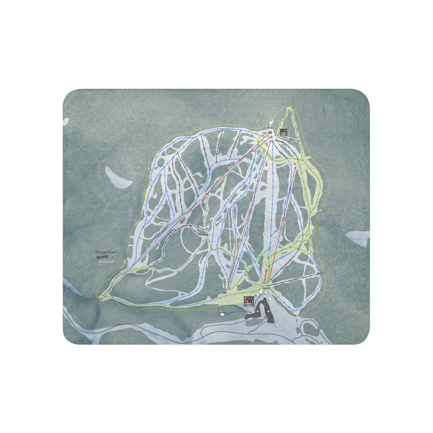 SHOWDOWN, MONTANA SKI RESORT MAP BLANKET - Powderaddicts