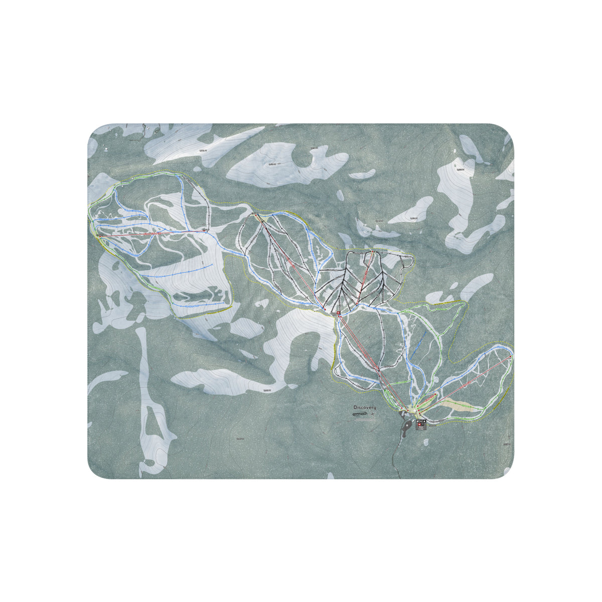 Discovery, Montana Ski Resort Map Blanket - Powderaddicts