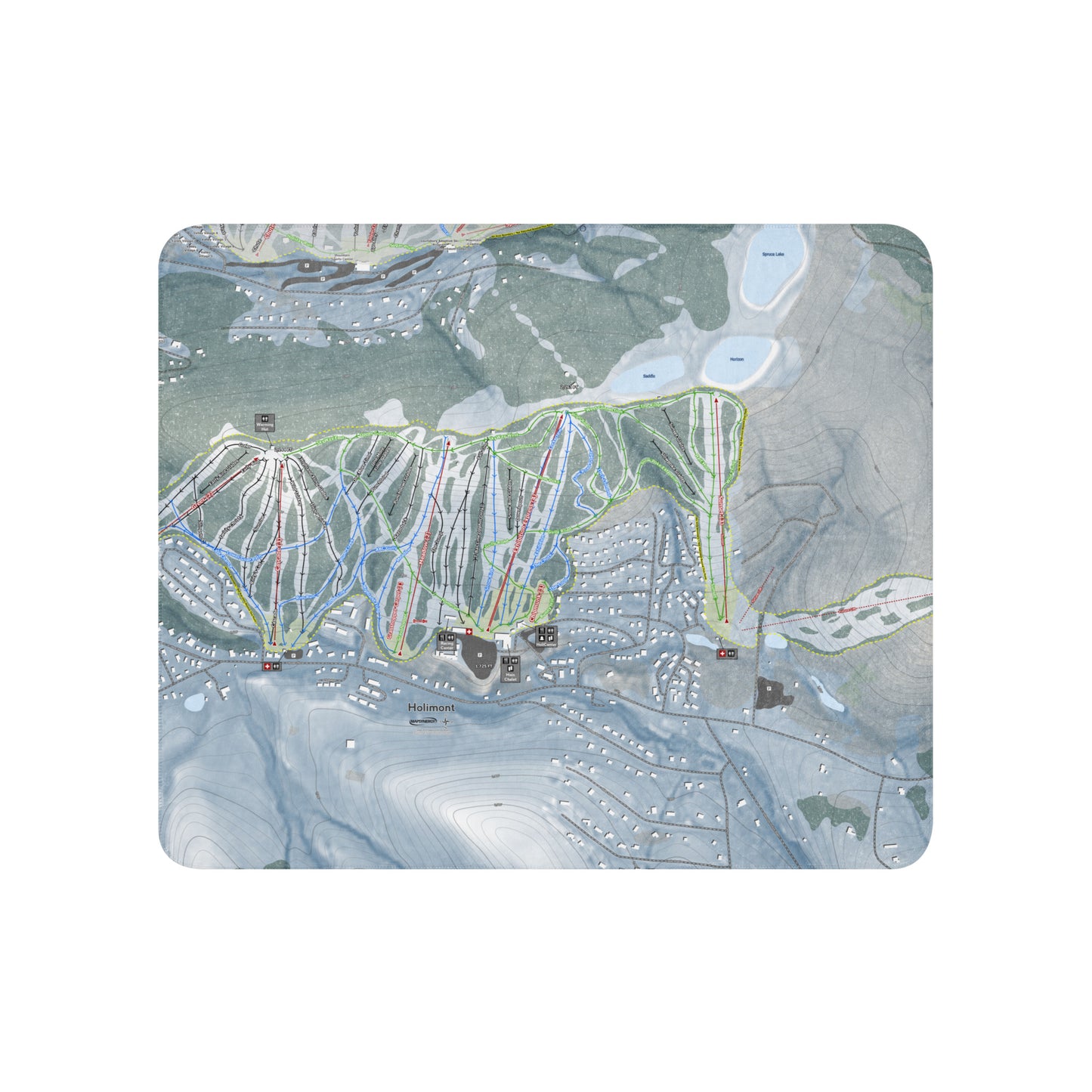 HOLIMONT, NEW YORK SKI RESORT MAP BLANKET - Powderaddicts