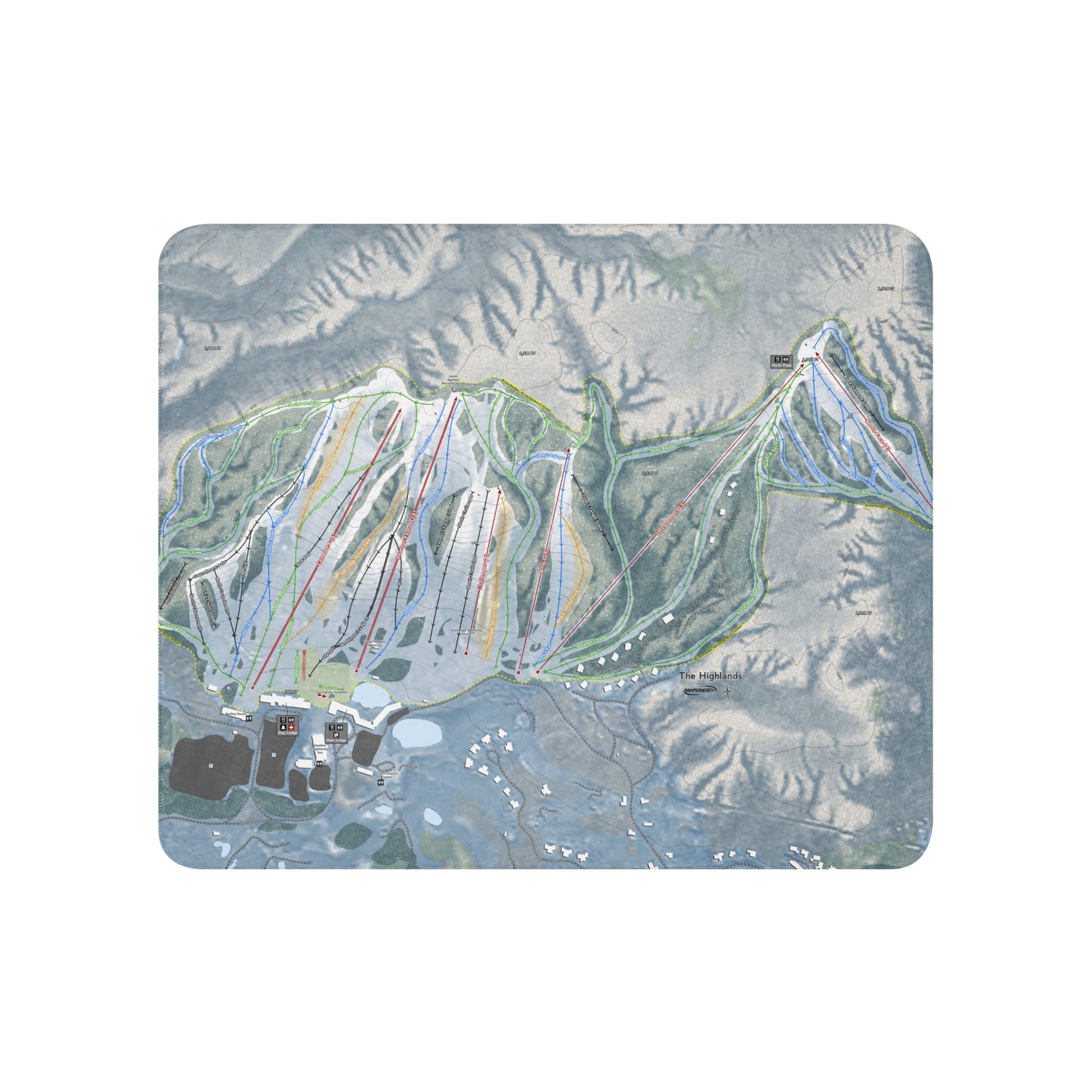 THE HIGHLANDS, MICHIGAN SKI RESORT MAP BLANKET - Powderaddicts