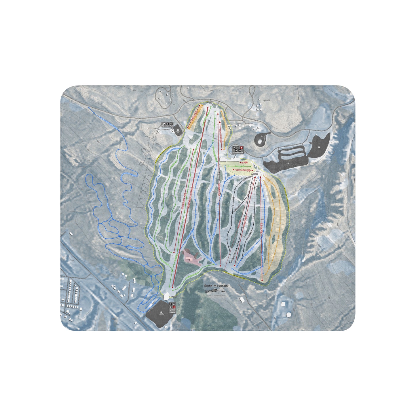 Spirit Mountain, Minnesota Ski Resort Map Blanket - Powderaddicts
