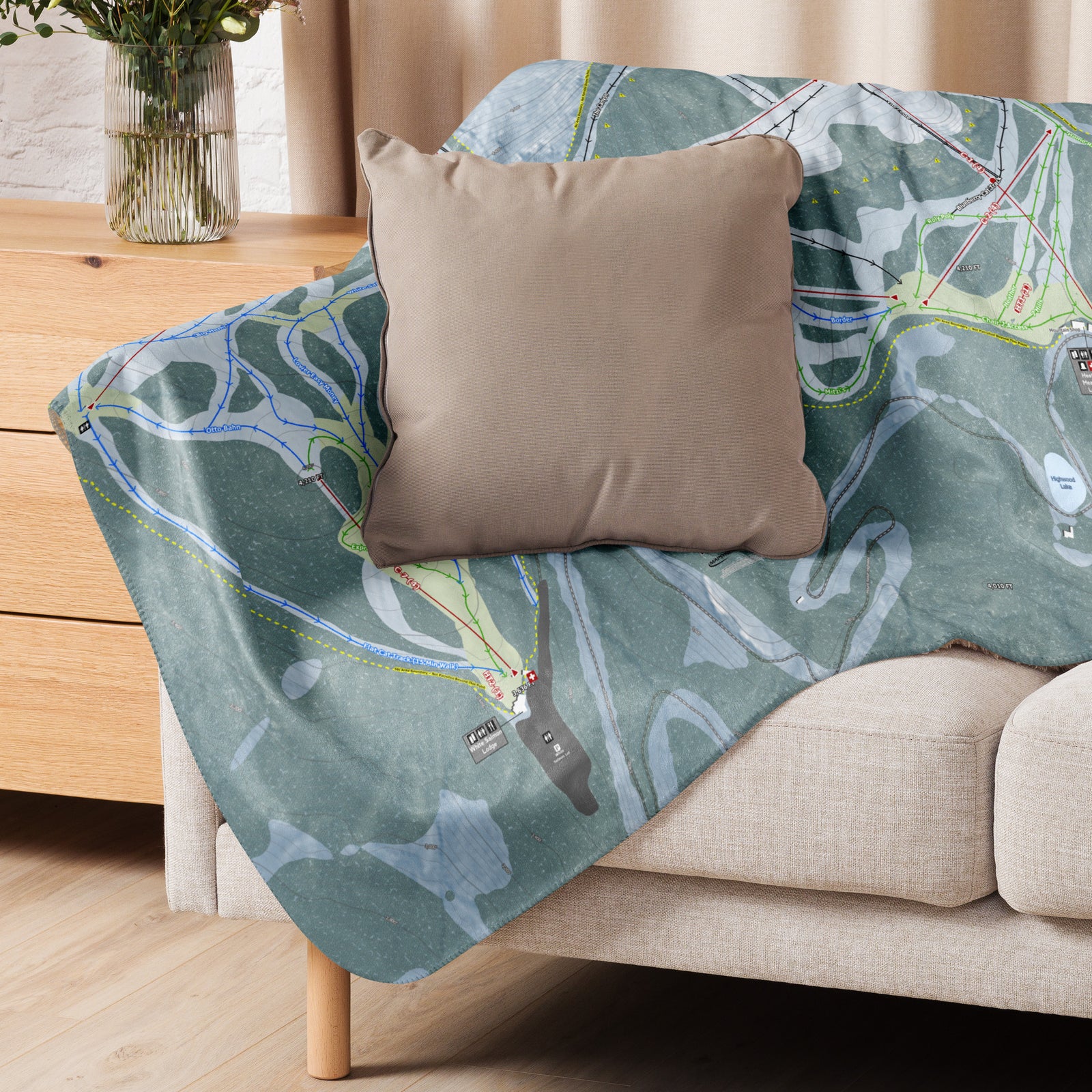 Mt. Baker, Washington Ski Resort Map Blanket - Powderaddicts