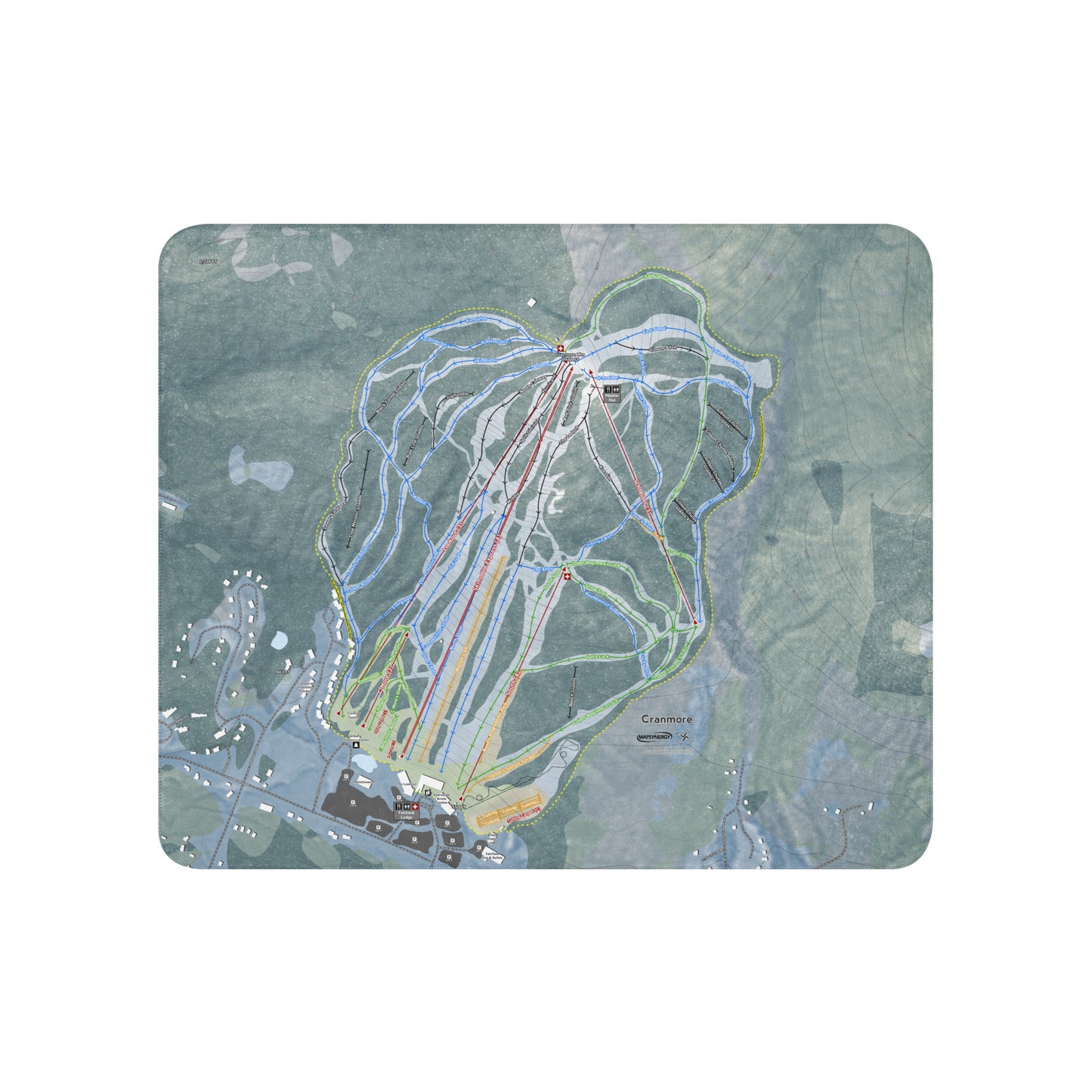 Cranmore Mountain, New Hampshire Ski Resort Map Blanket - Powderaddicts