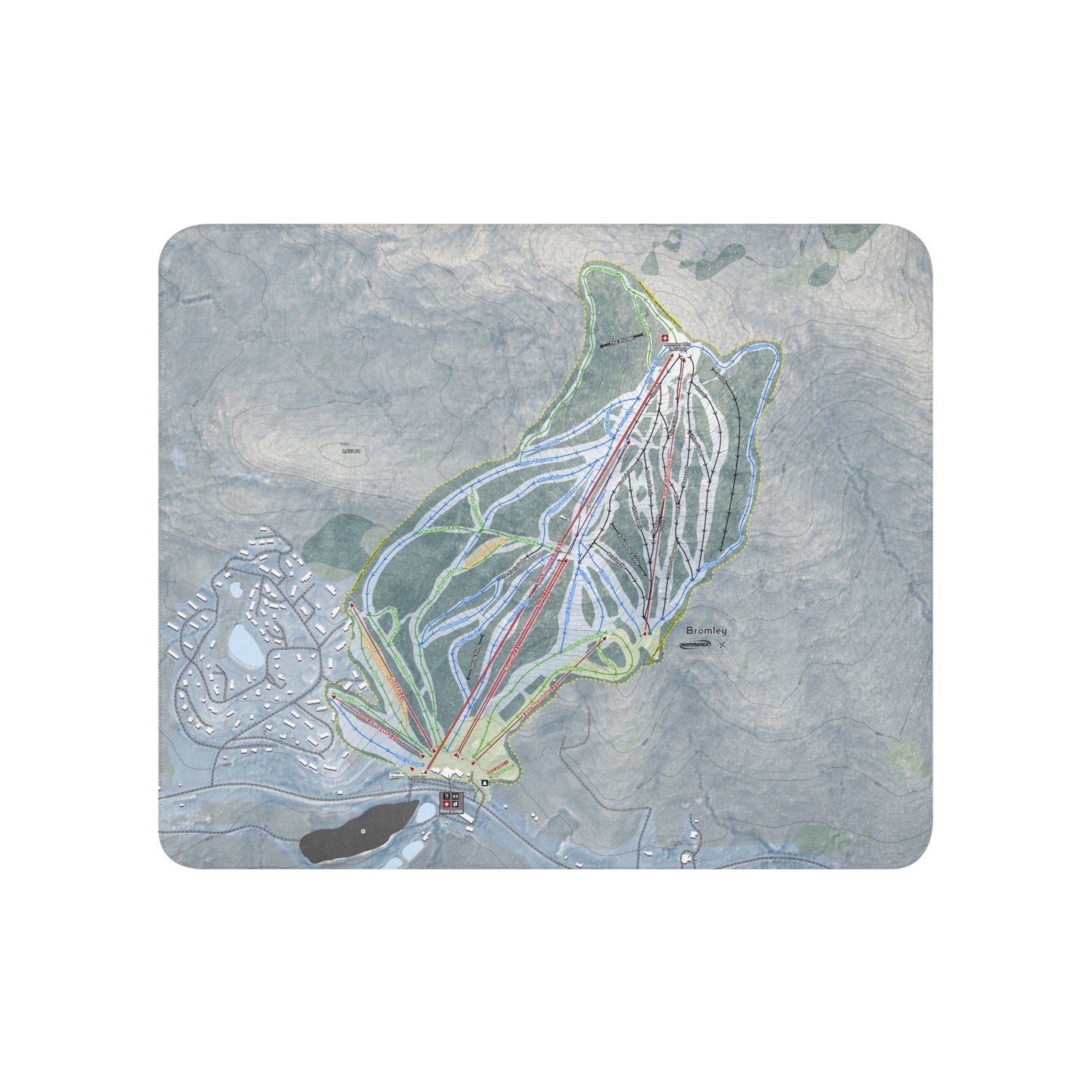 Bromley, Vermont Ski Resort Map Blanket - Powderaddicts
