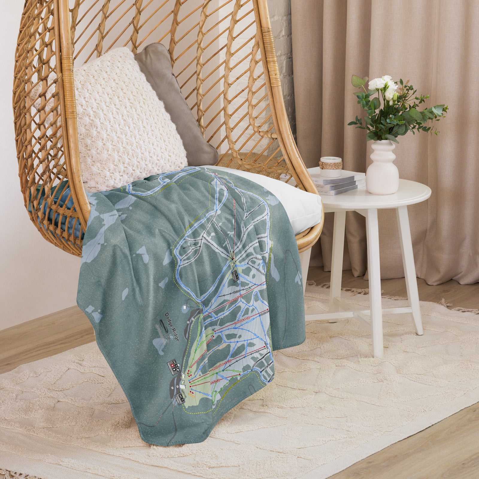 Dodge Ridge, California Ski Resort Map Blanket - Powderaddicts