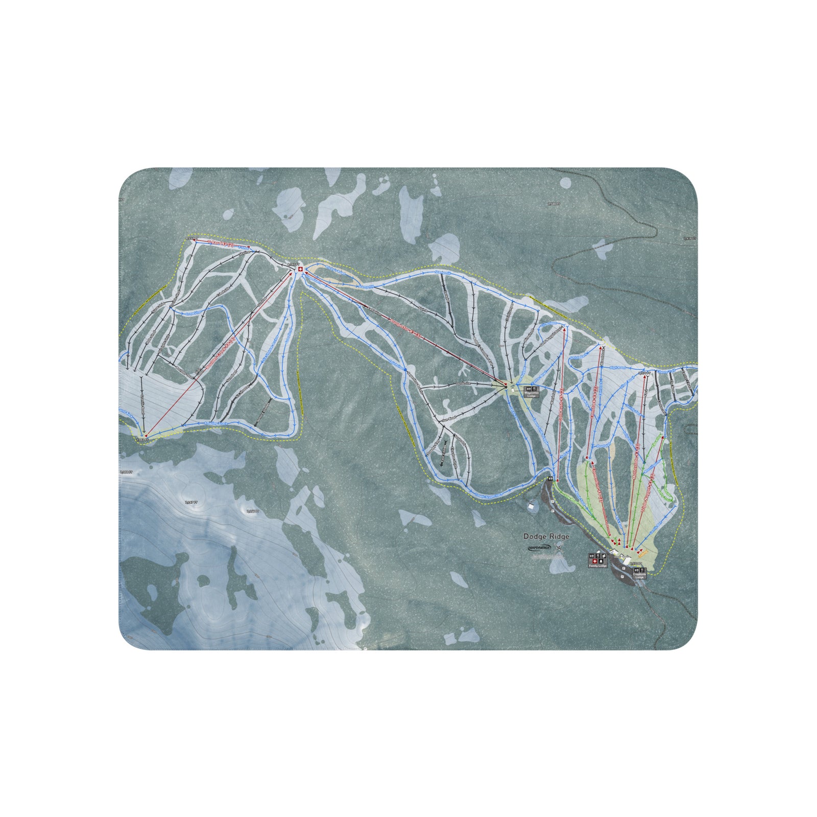 Dodge Ridge, California Ski Resort Map Blanket - Powderaddicts