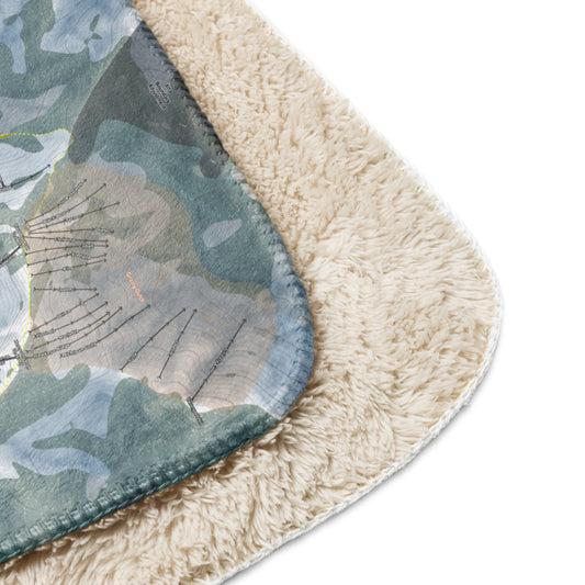 Big Cottonwood Canyon, Utah Ski Trail Map blanket - Powderaddicts