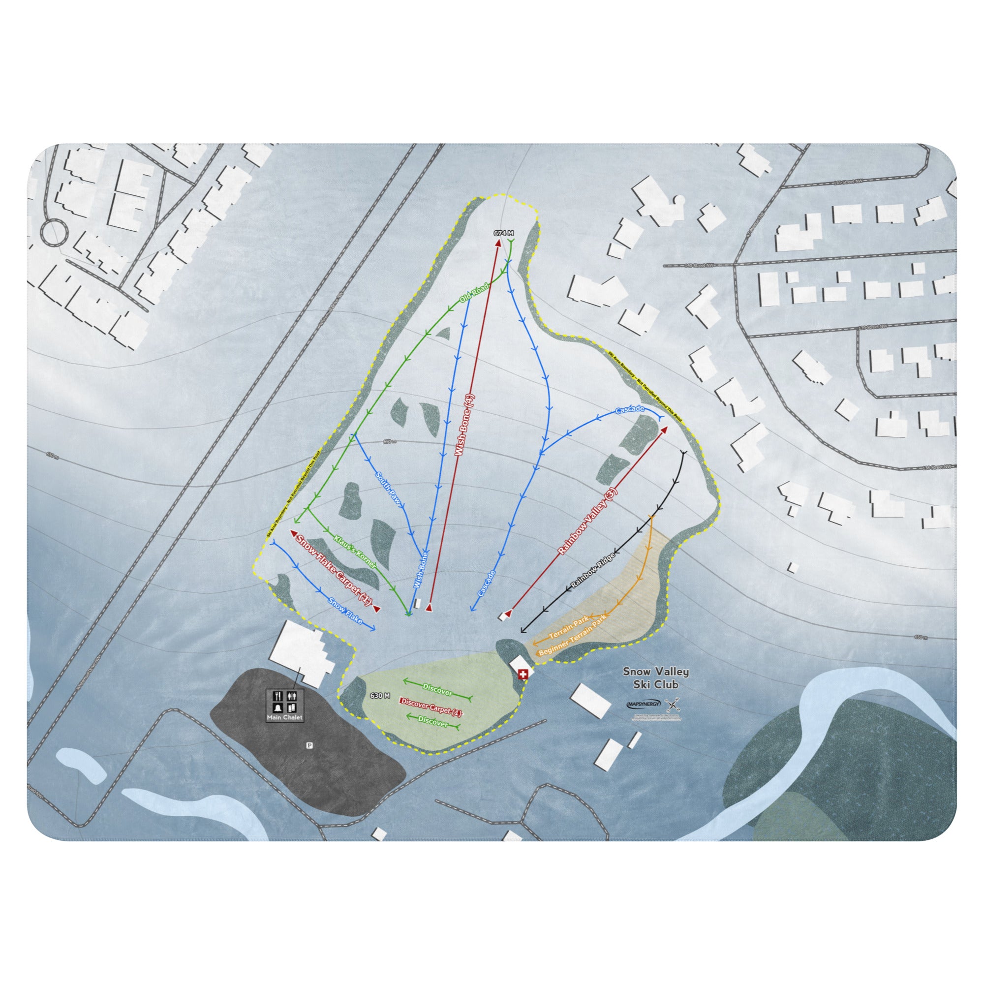Snow Valley Ski Club, Alberta Ski Resort Map Blanket trail map