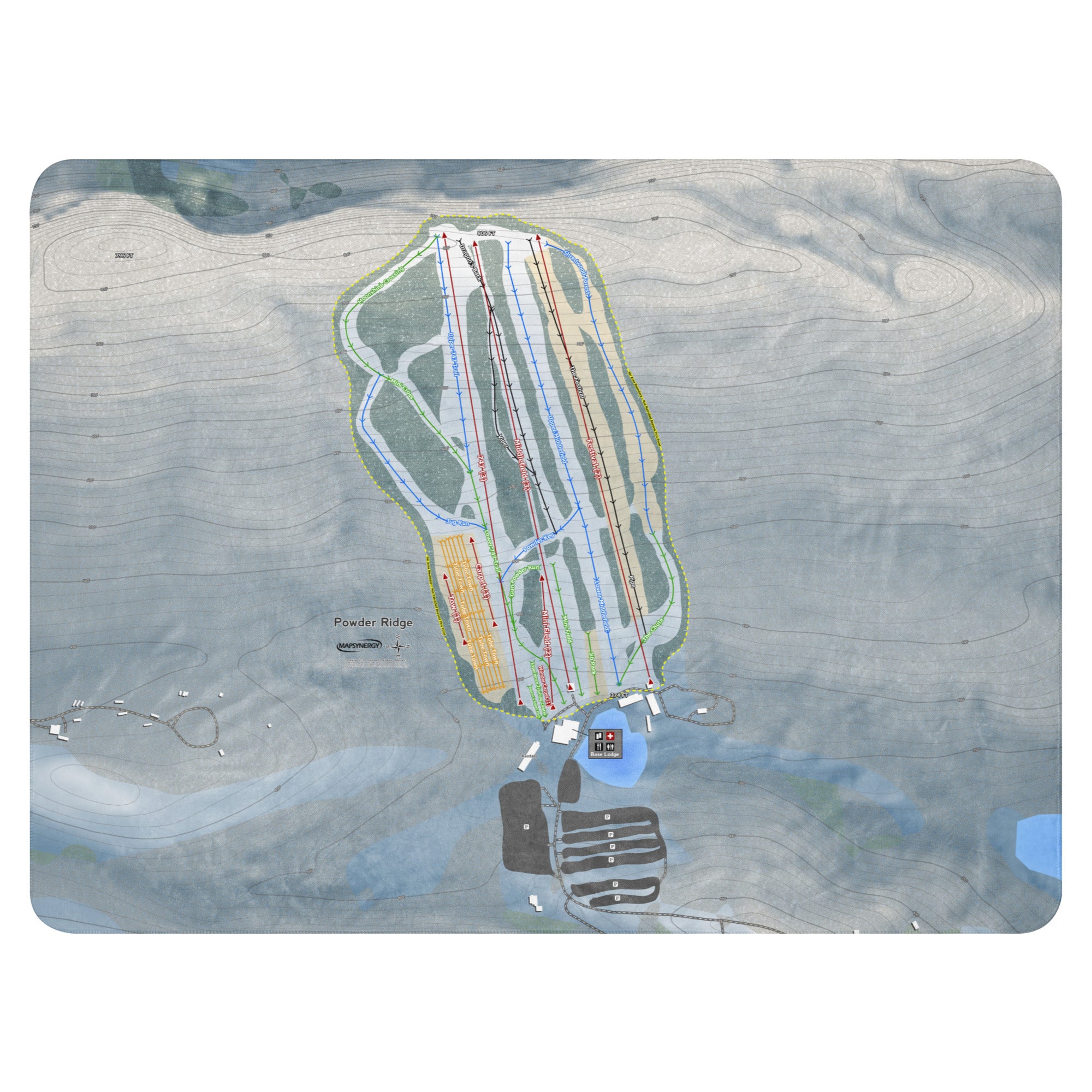 Powder Ridge, Connecticut Ski Resort Map Blanket trail map