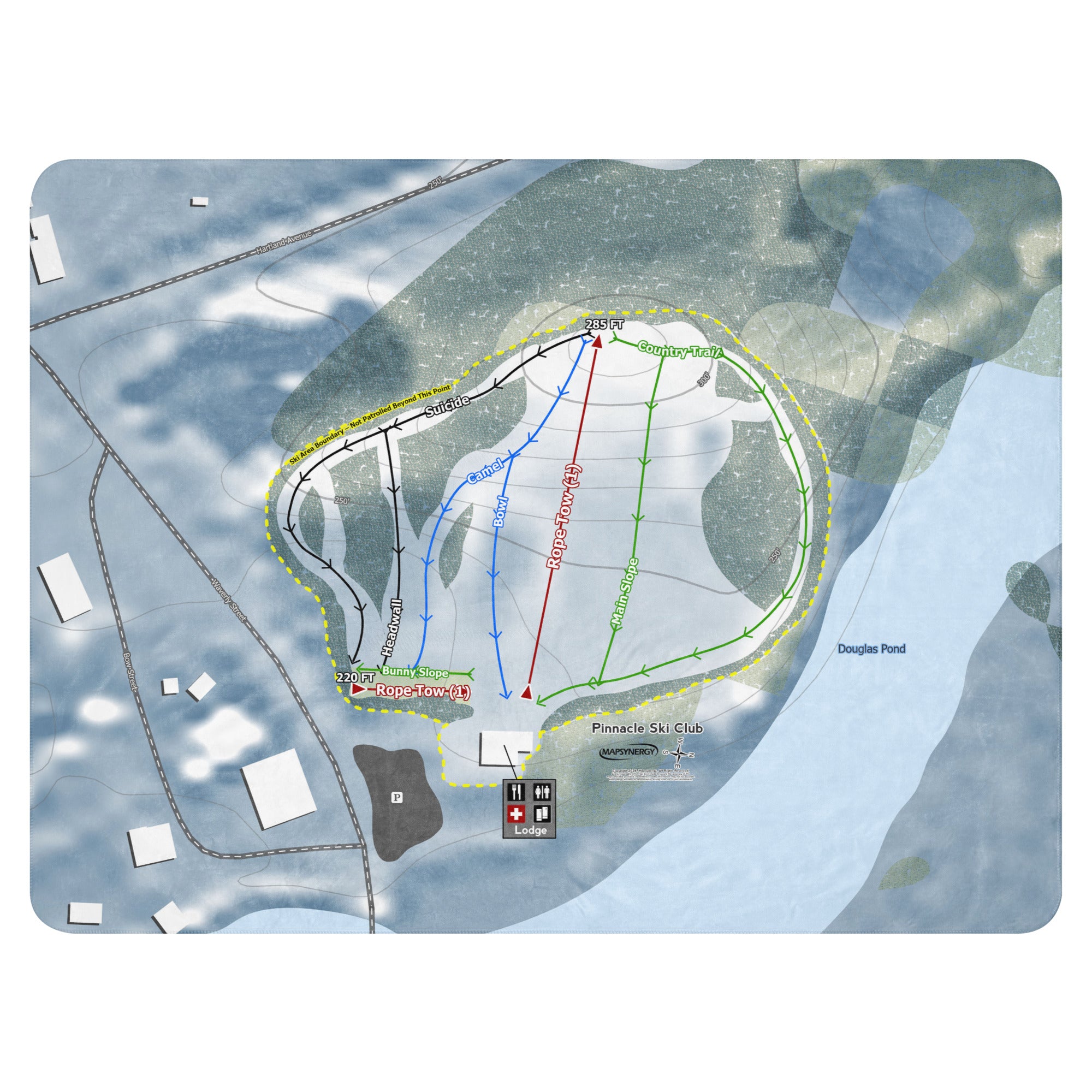 Pinnacle Ski Club, Maine Ski Resort Map Blanket trail map