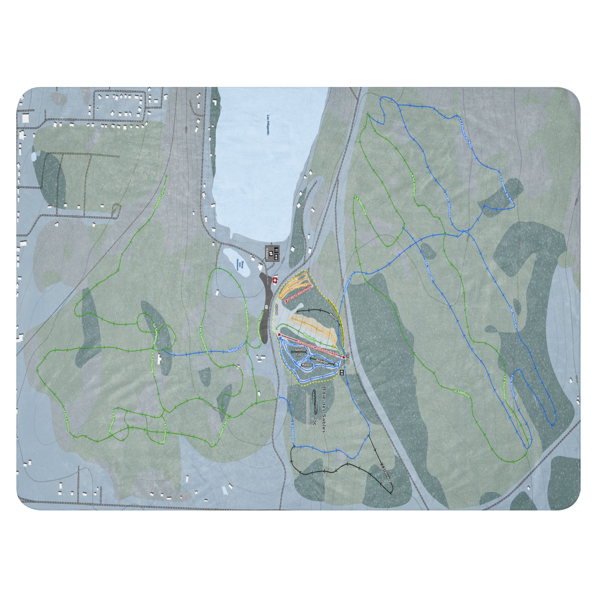 Baiedes Sables, Quebec Ski Resort Map Blanket trail map