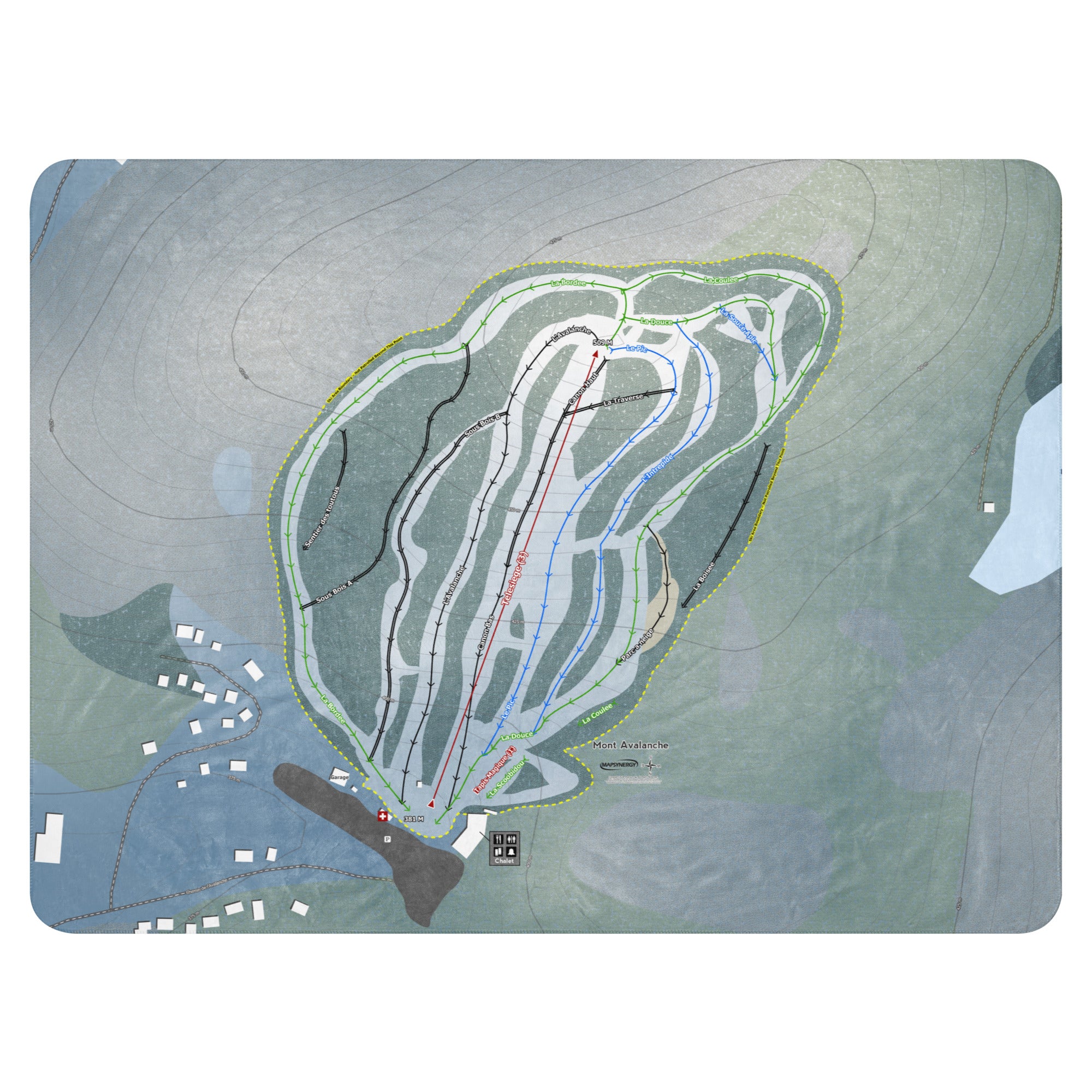 Mont Avalanche, Quebec Ski Resort Map Blanket trail map