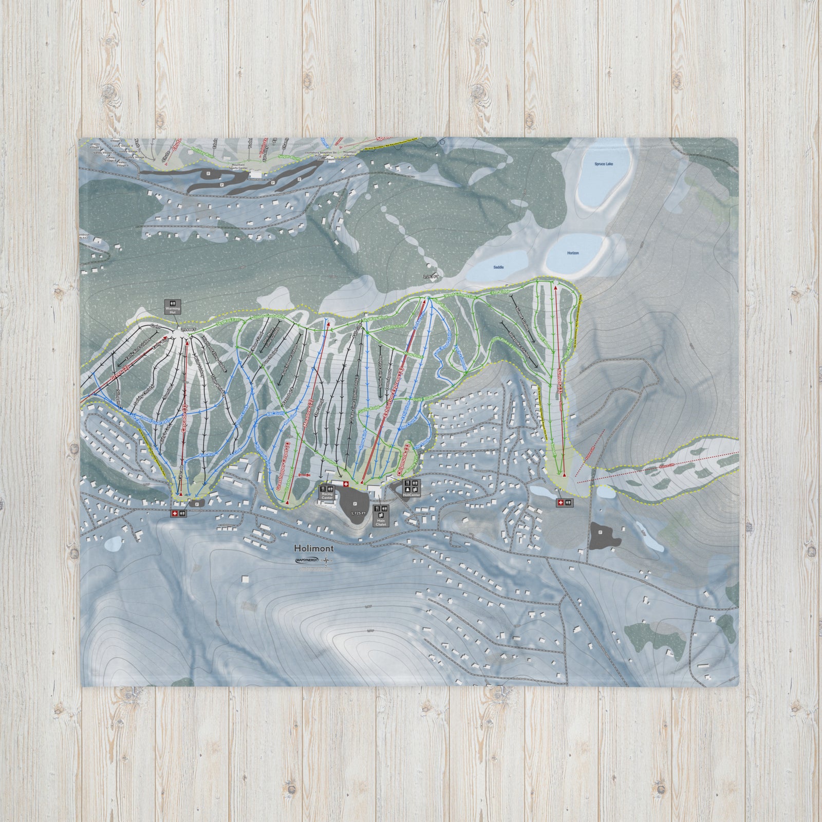 HOLIMONT, NEW YORK SKI RESORT MAP BLANKET