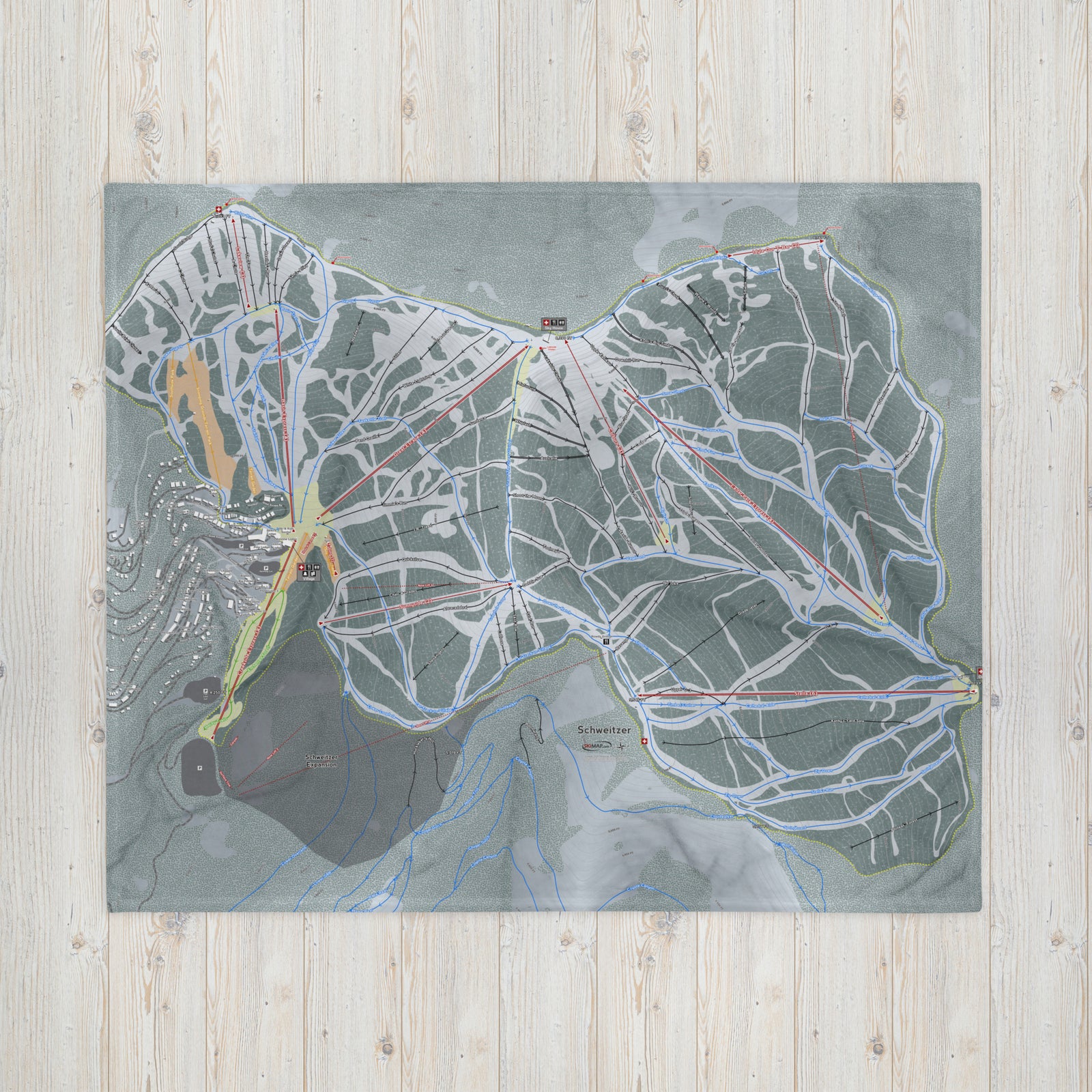 SCHWEITZER, IDAHO SKI RESORT MAP BLANKET - Powderaddicts