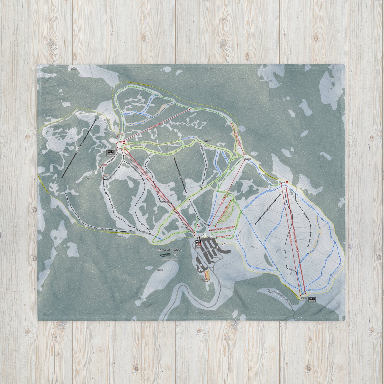 Sierra At Tahoe, California Ski Resort Map Blanket