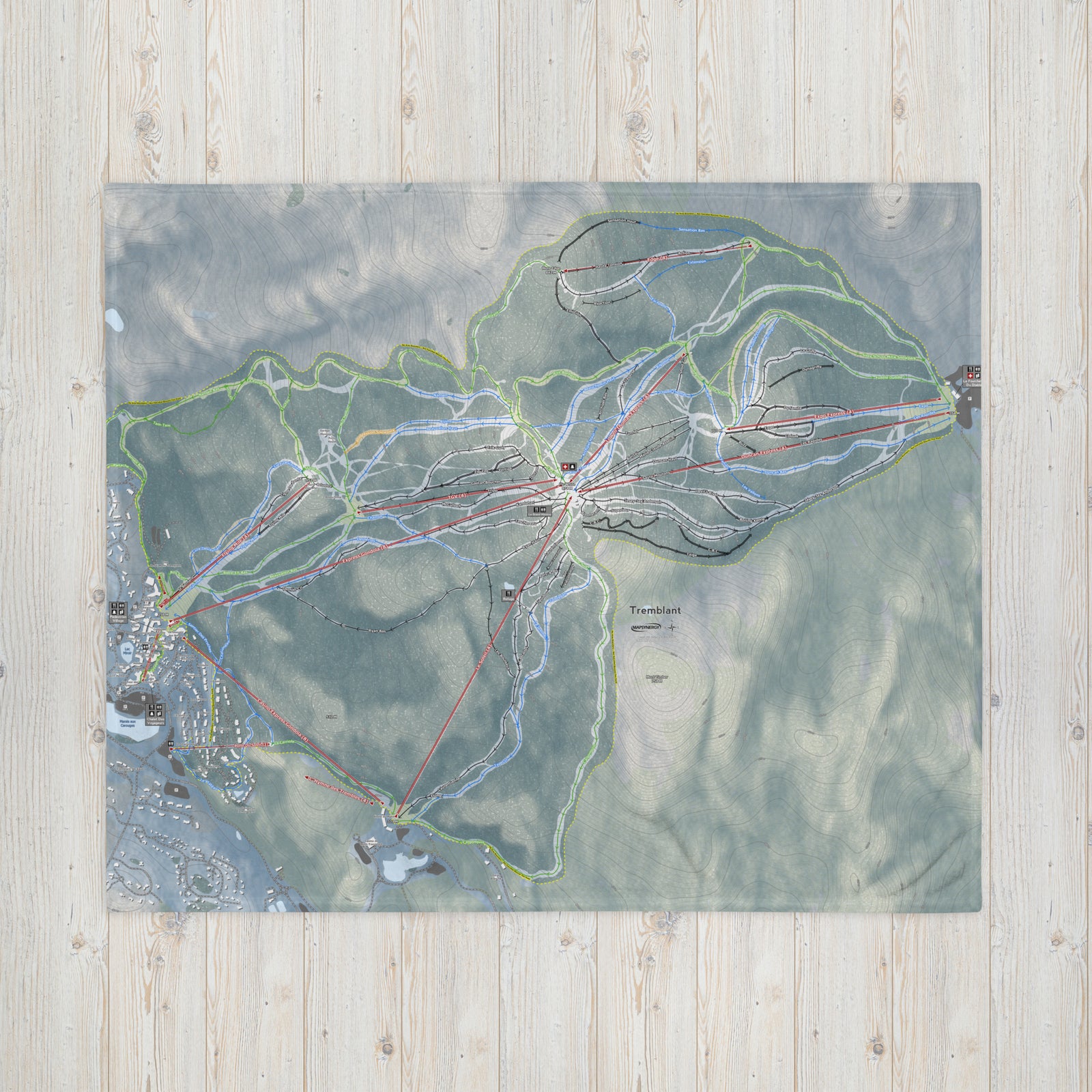 Mont Tremblant, Quebec Ski Resort Map Blanket - Powderaddicts