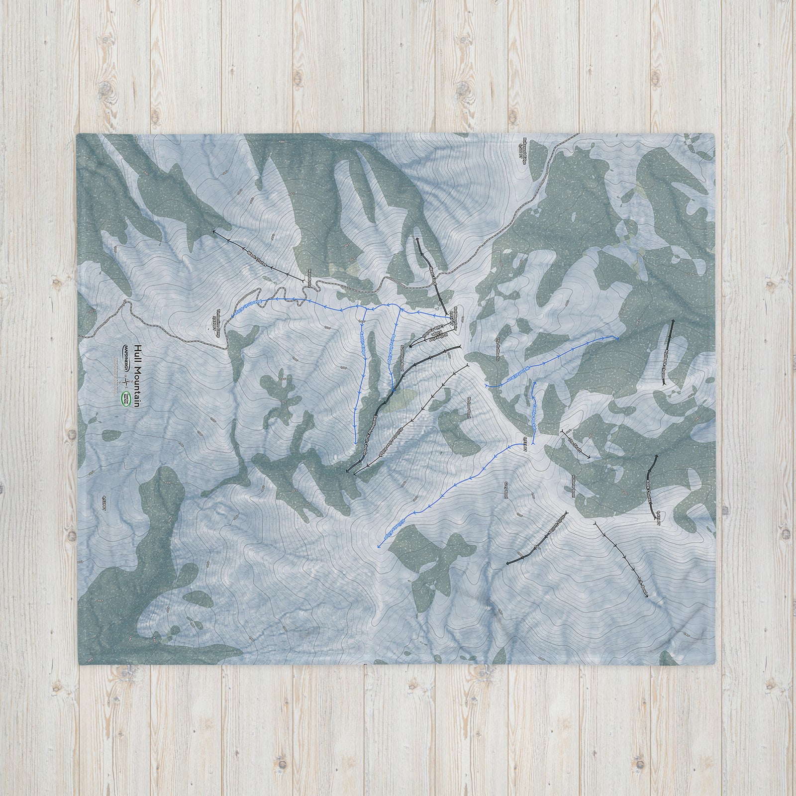Hull Mountain, California Ski Resort Map Blanket