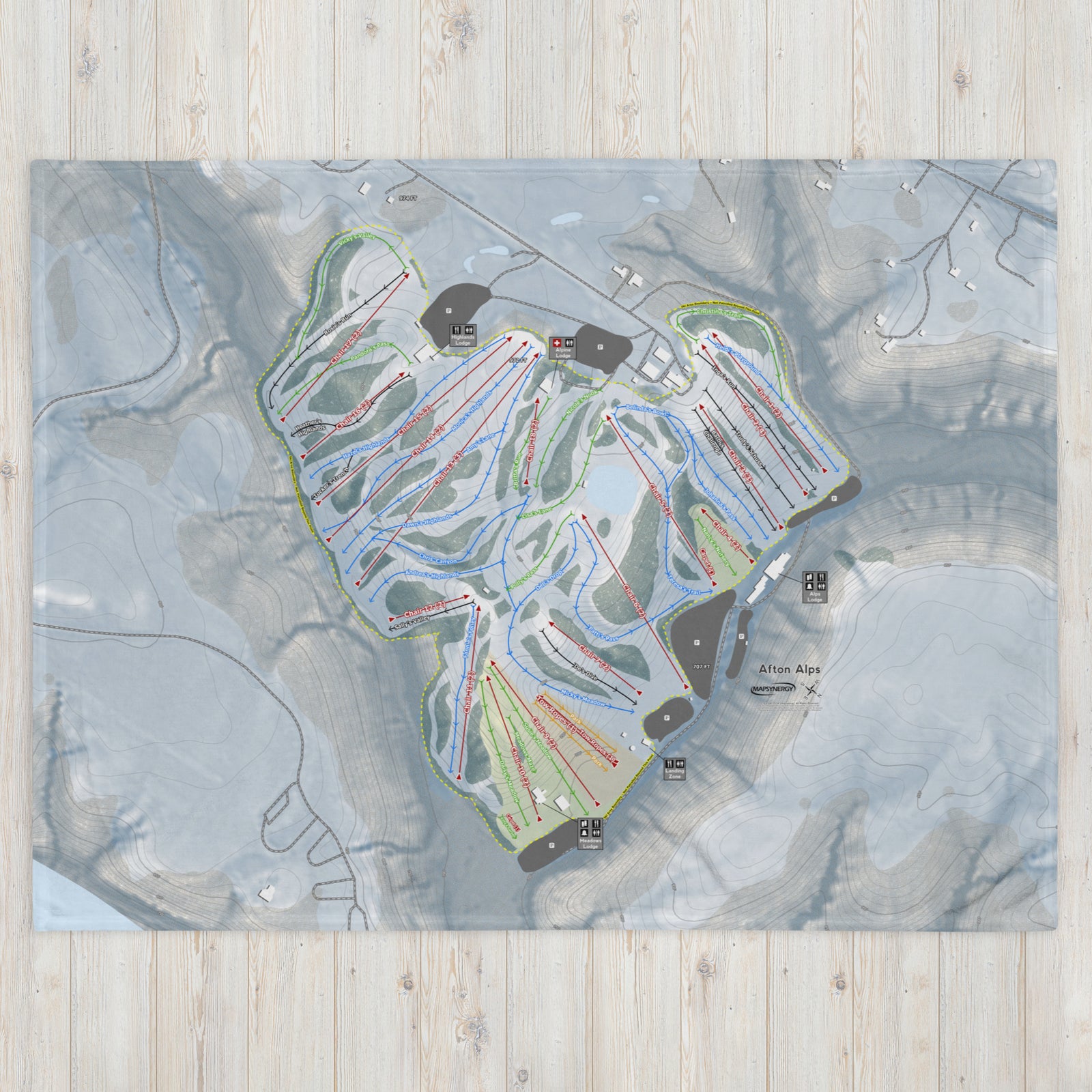 Afton Alps, Minnesota Ski Resort Map Blanket