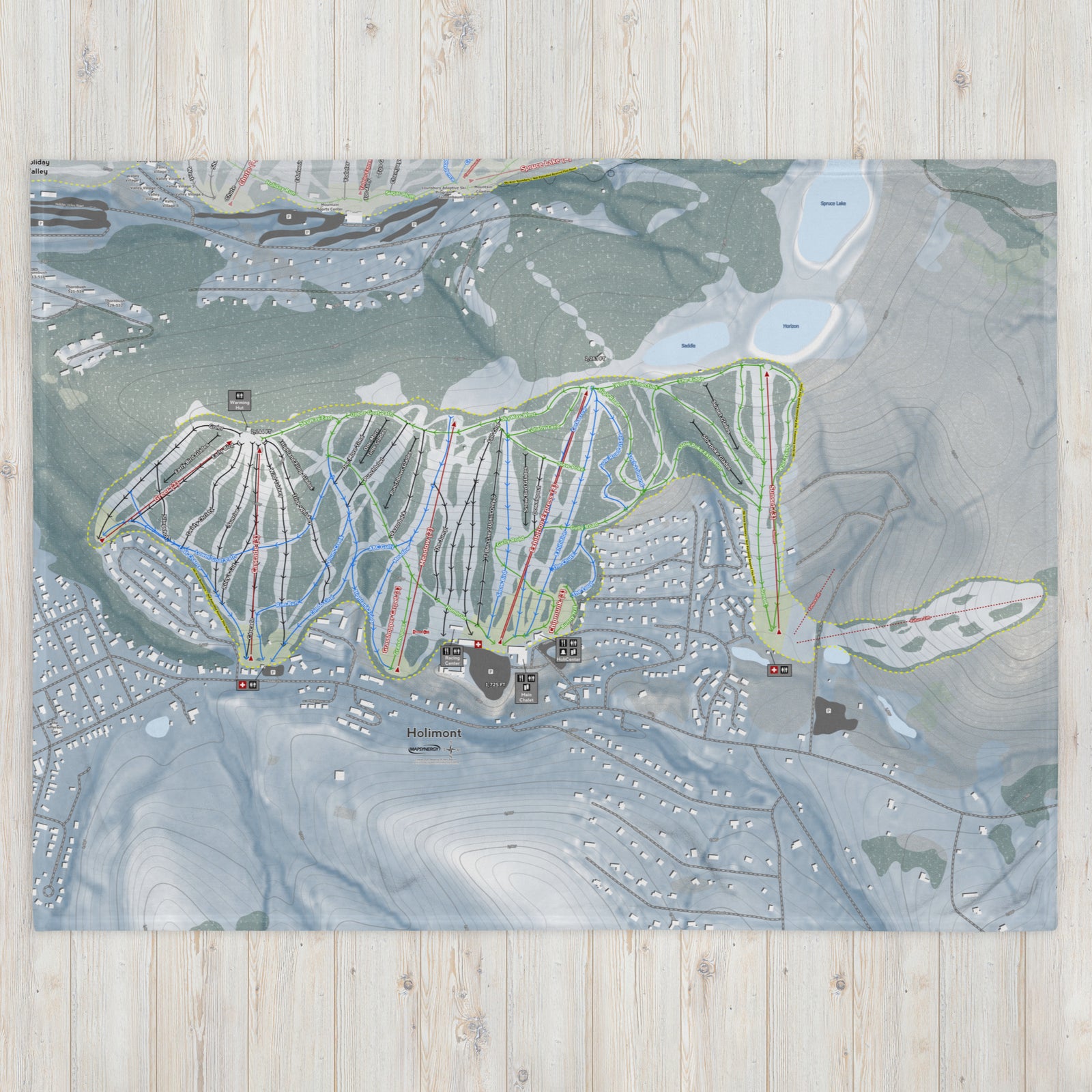 HOLIMONT, NEW YORK SKI RESORT MAP BLANKET