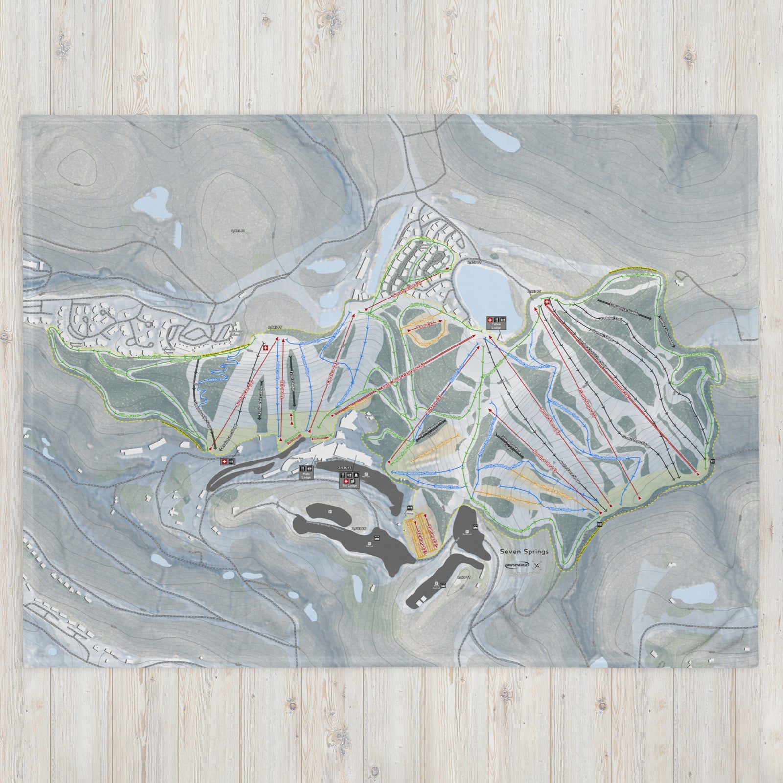 SEVEN SPRINGS, PENNSYLVANIA SKI RESORT MAP BLANKET