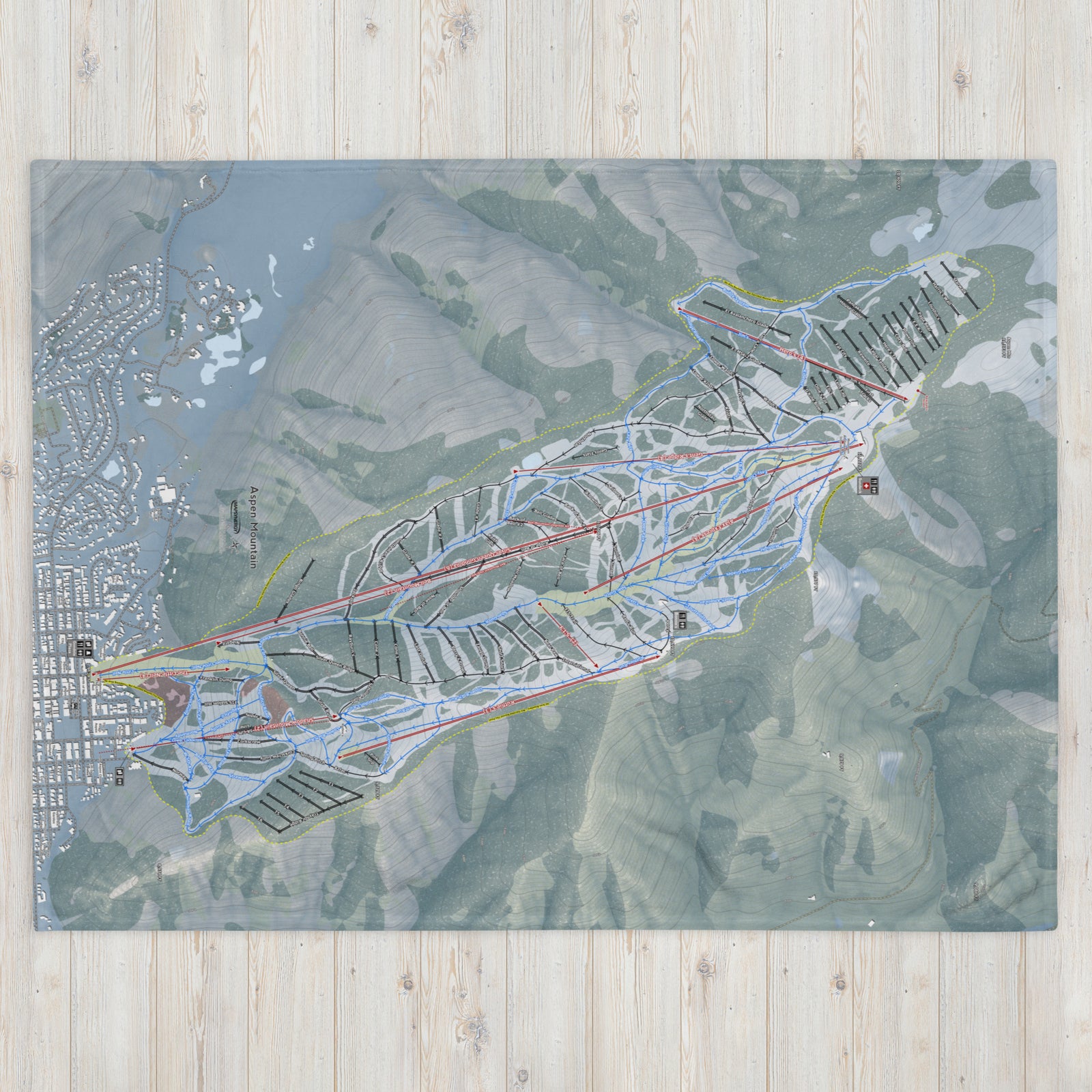 Aspen Mountain, Colorado Ski Resort Map Blanket