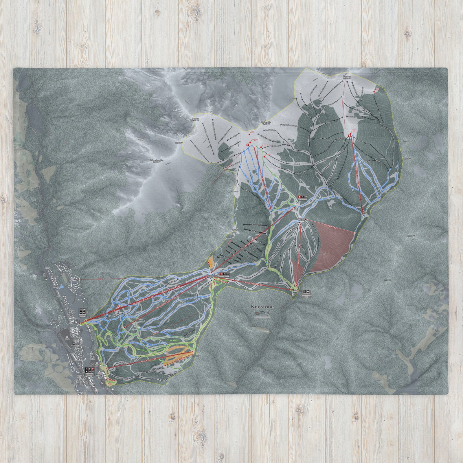 Keystone, Colorado Ski Resort Map blanket