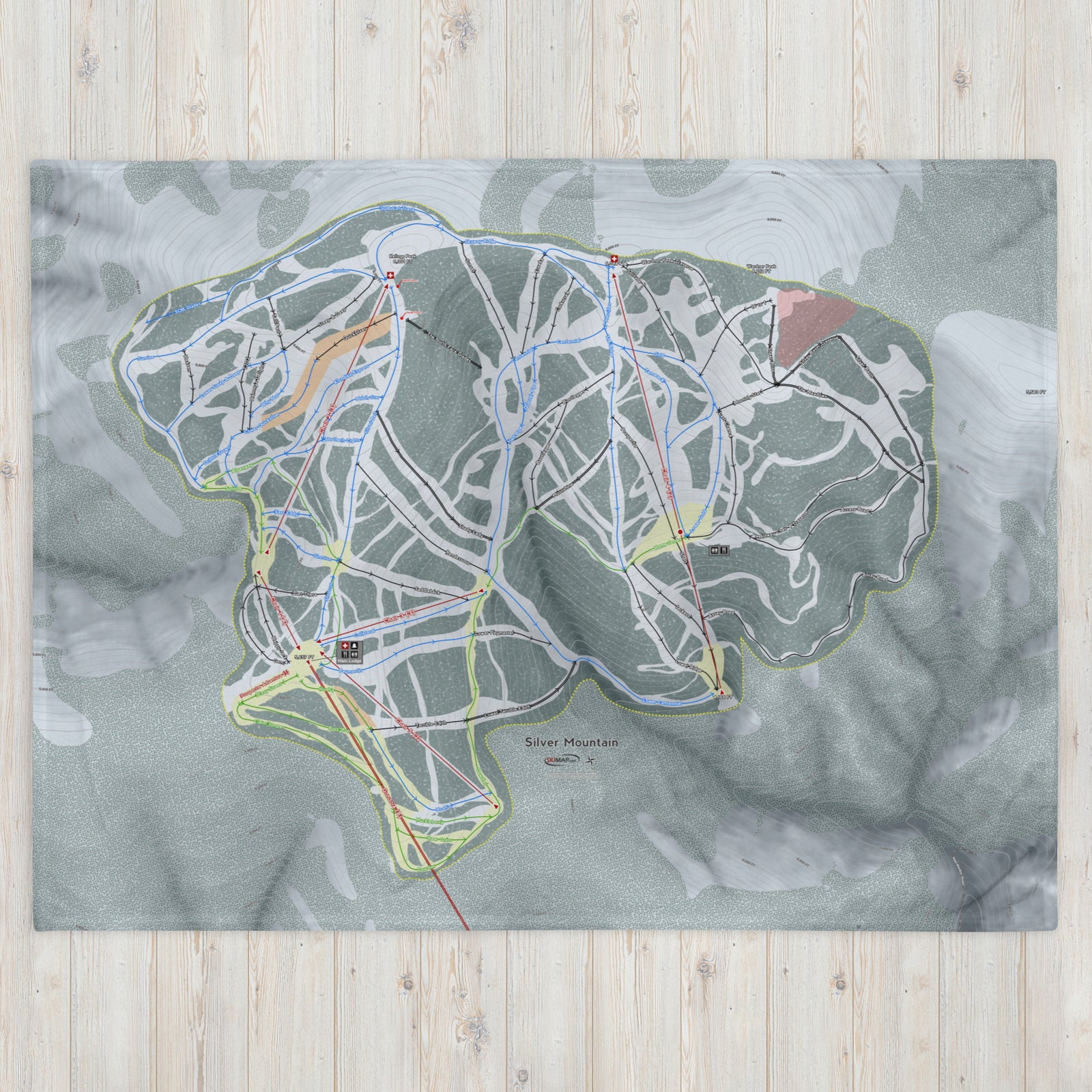 Silver Mountain, Idaho Ski Resort Map Blanket