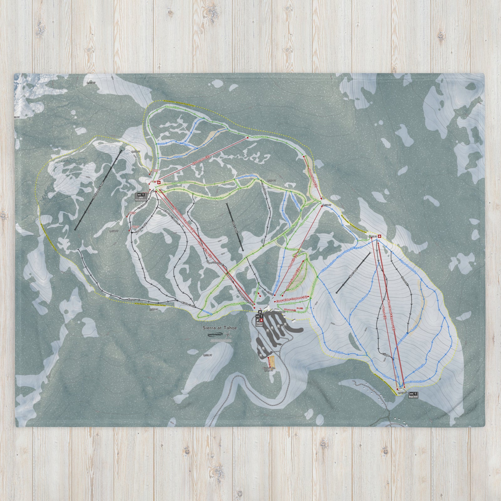 Sierra At Tahoe, California Ski Resort Map Blanket