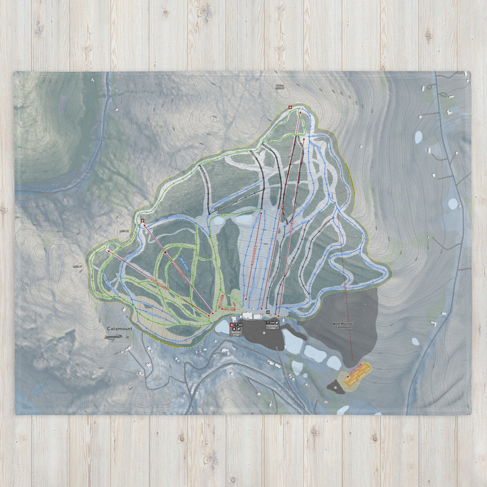 Catamount, New York Ski Resort Map Blanket