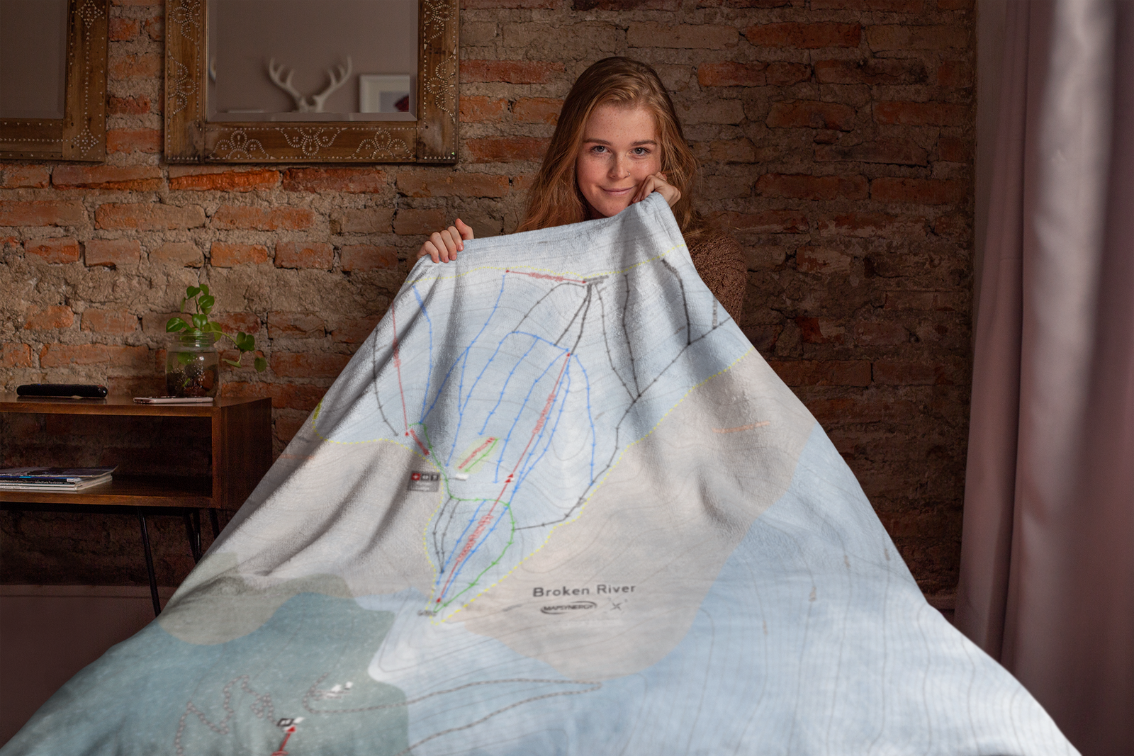 Broken River, New Zealand Ski Resort Map XL Blanket
