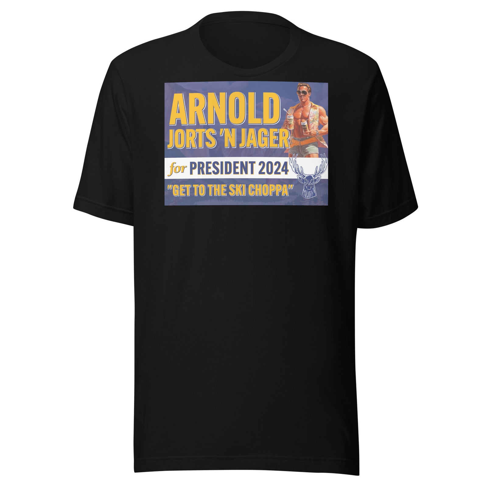 Arnold Jorts n' Jager For President 2024 Unisex t-shirt - Powderaddicts