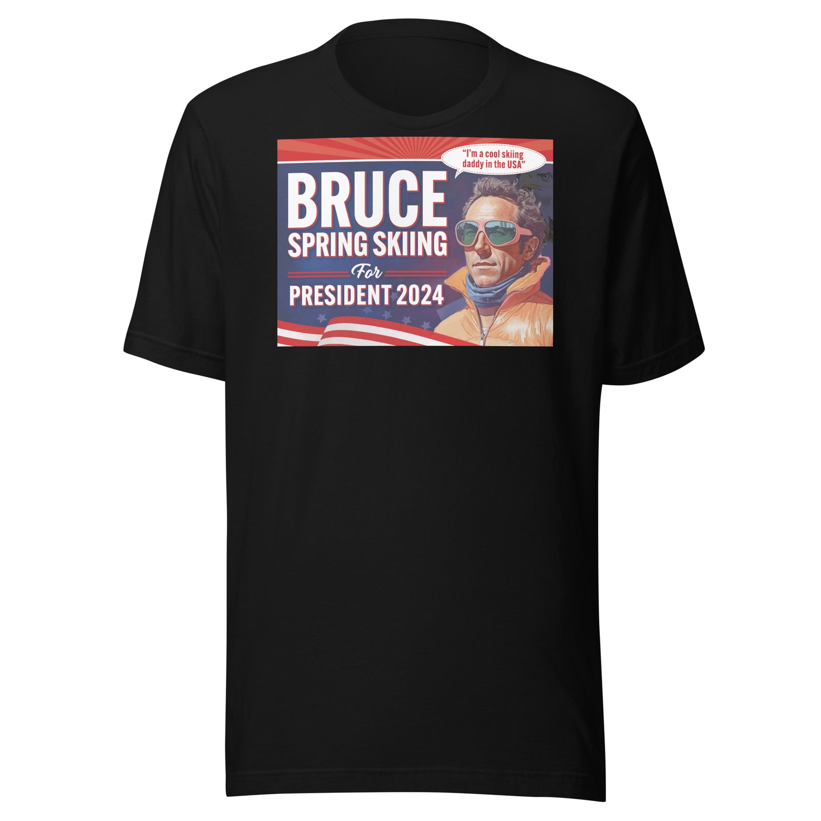 Bruce Spring Skiing For President 2024 Unisex t-shirt